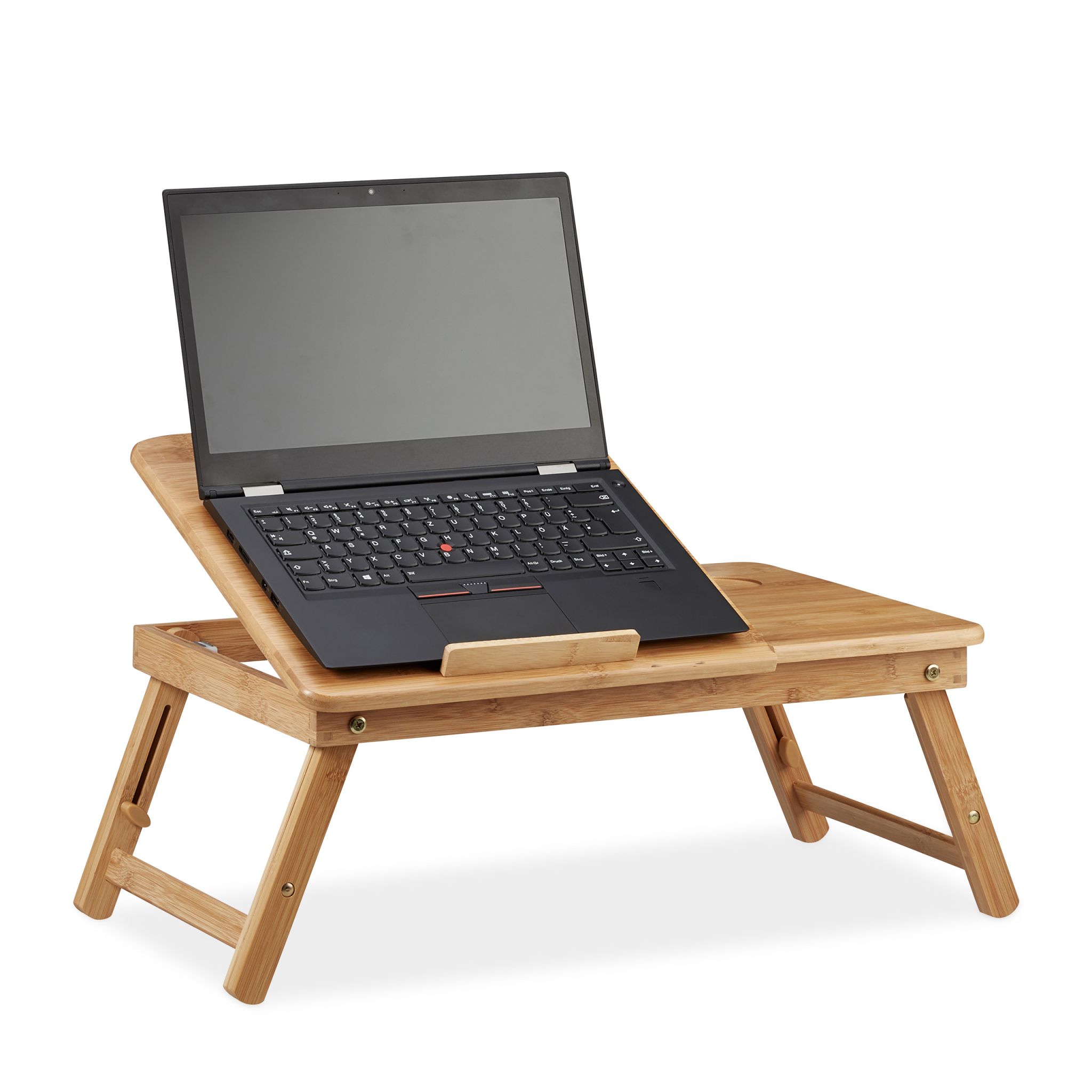 Höhenverstellbarer Laptoptisch Bambus Hellbraun