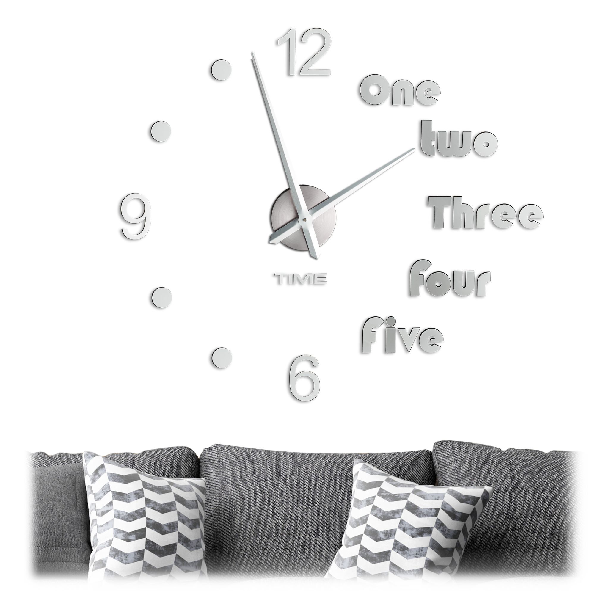 Wanduhr DIY Silber