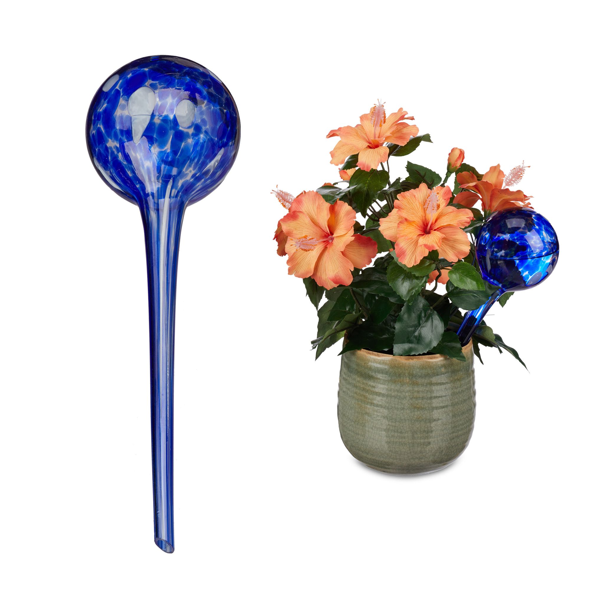 Bewässerungskugel 2er-Set Glas Dunkelblau