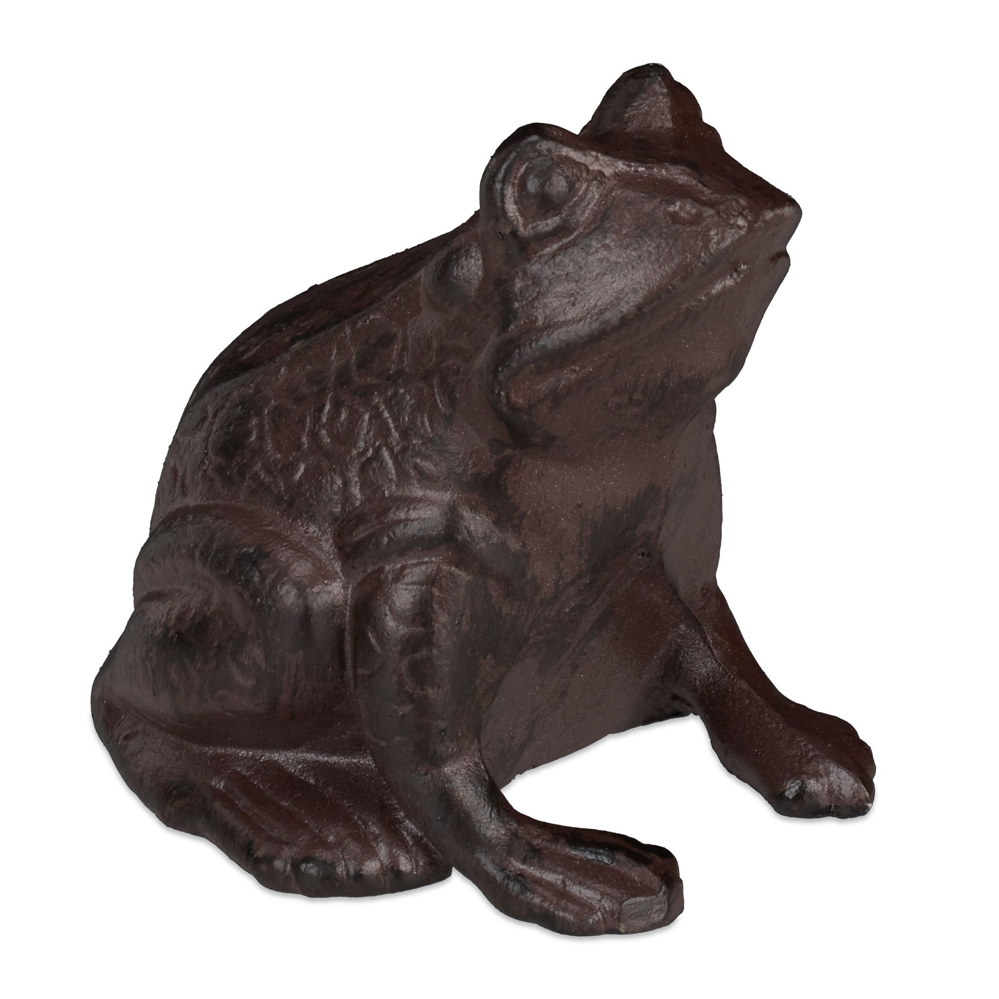 Gartenfigur Frosch antik Braun