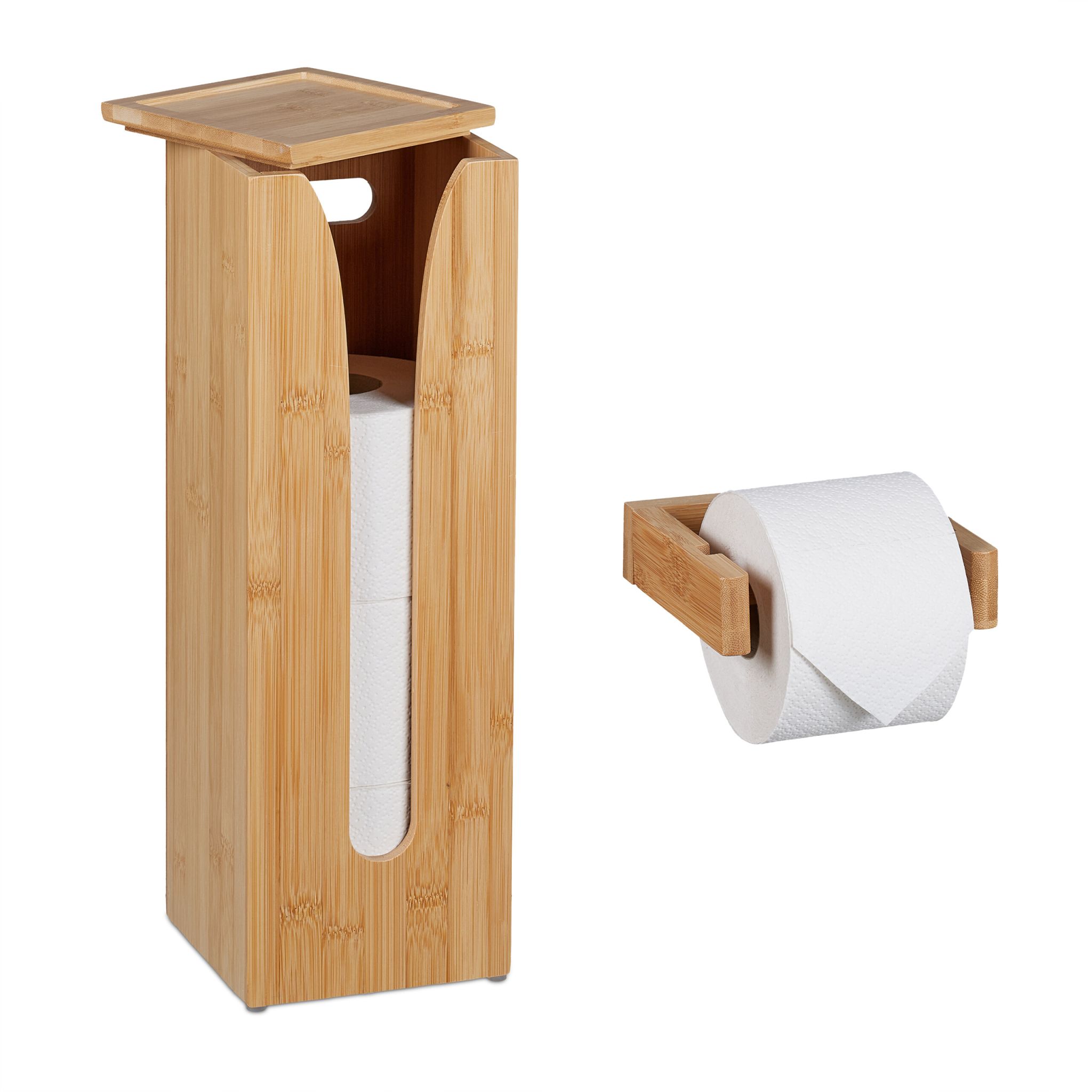 Toilettenpapierhalter-Set 2-tlg. Hellbraun