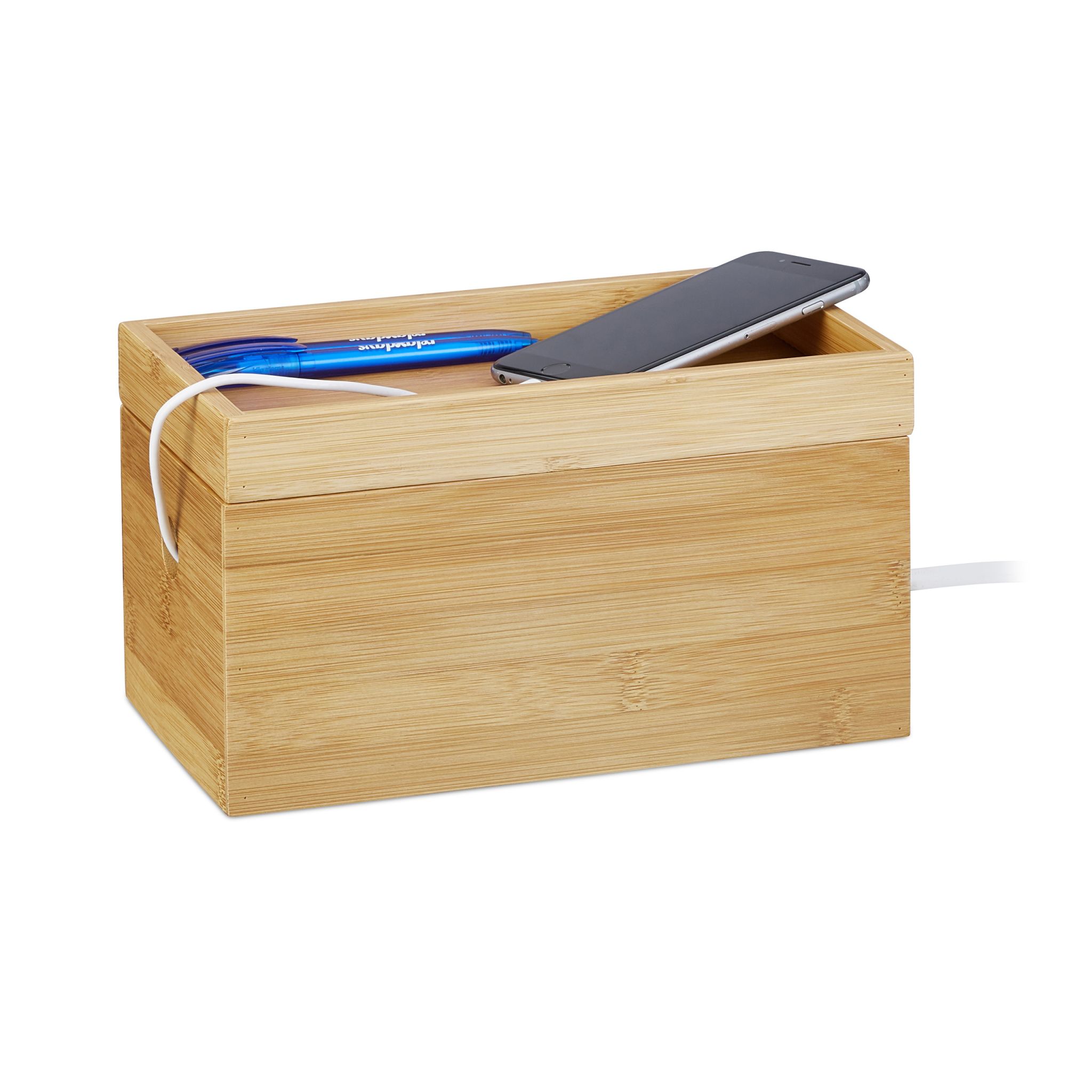 Kabelbox Bambus Hellbraun