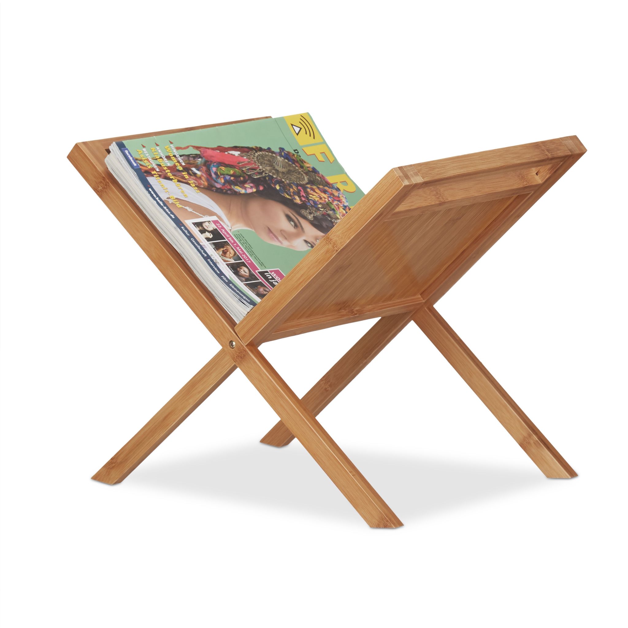 Zeitungsständer Bambus Hellbraun