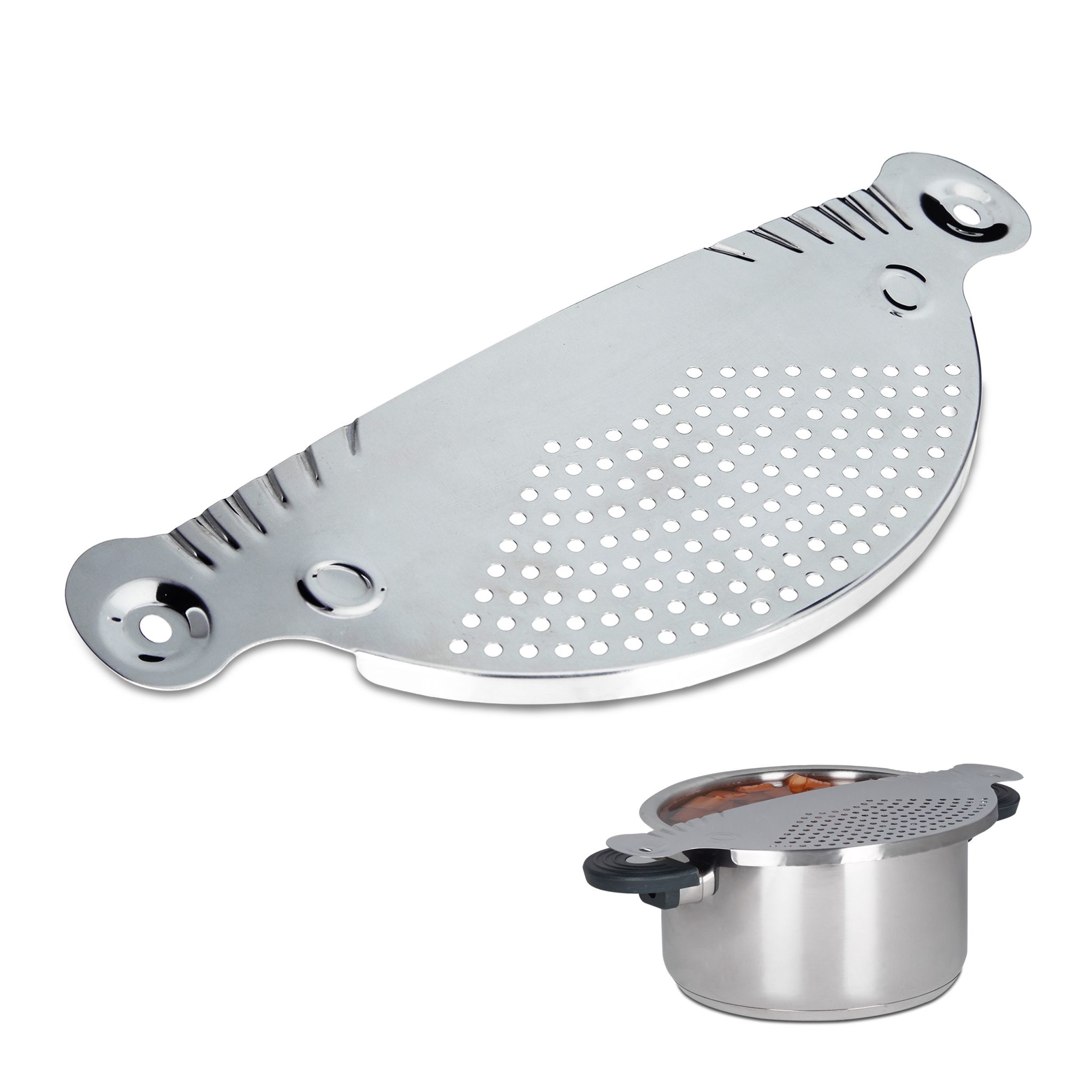 Abgiesshilfe Edelstahl Silber