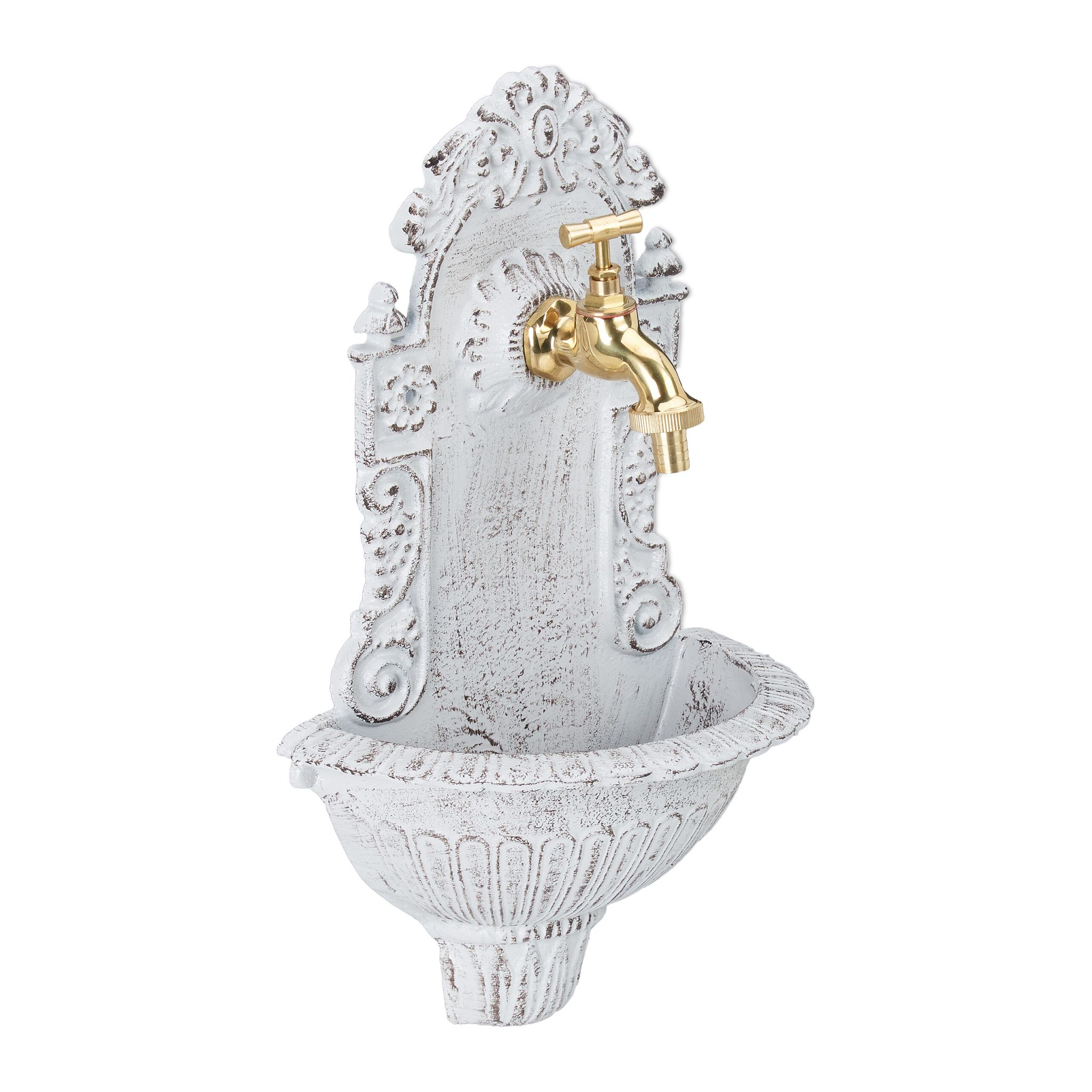 Wandbrunnen antik Weiss-Gold