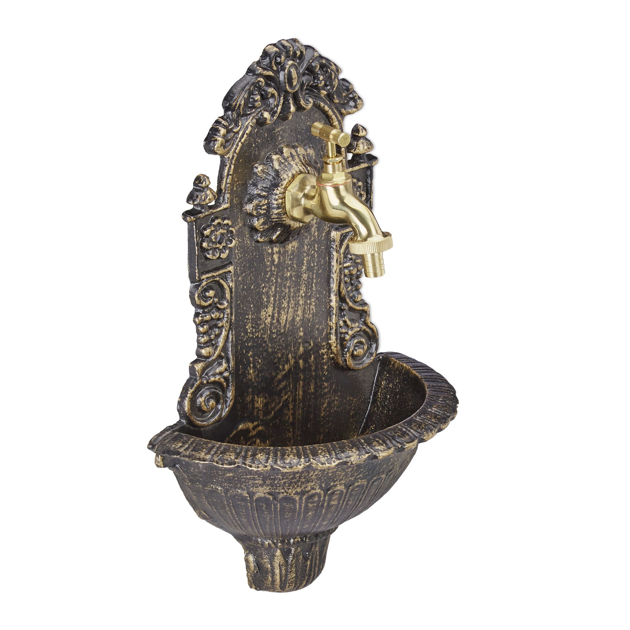 Wandbrunnen antik Braun-Gold