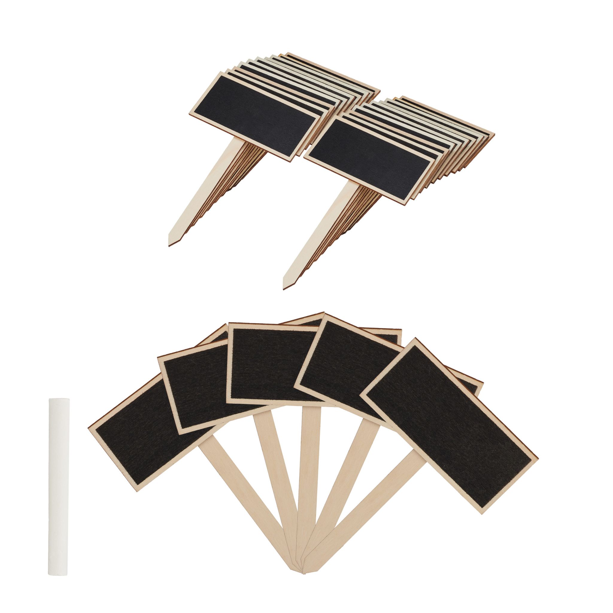 Pflanzenstecker Tafel 24er-Set Hellbraun-Schwarz