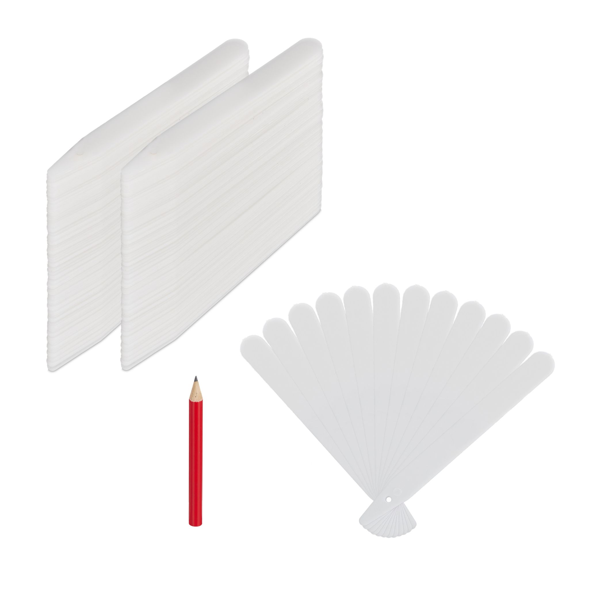 Stecketiketten 300er-Set Kunststoff Weiss-Rot