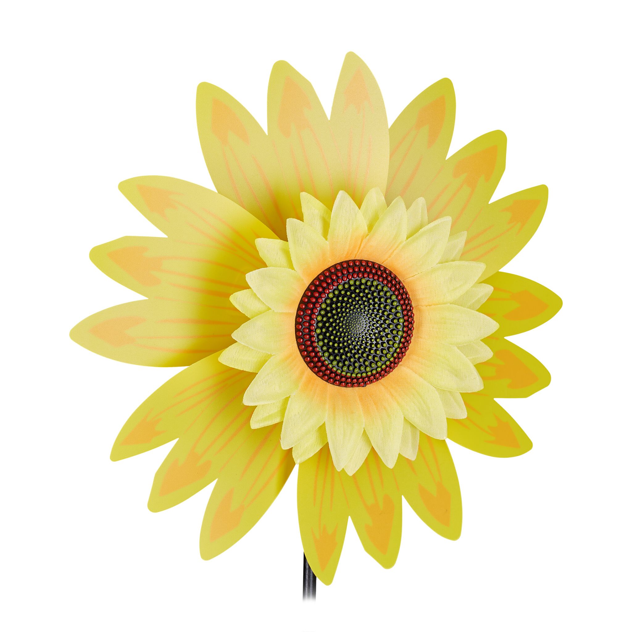 Windrad Blume für Garten Gelb-Grün-Schwarz