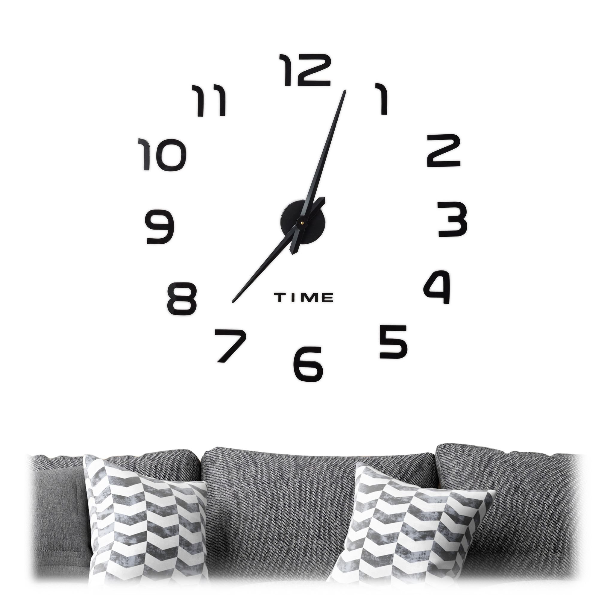 DIY Wanduhr mit 3D-Zahlen Schwarz