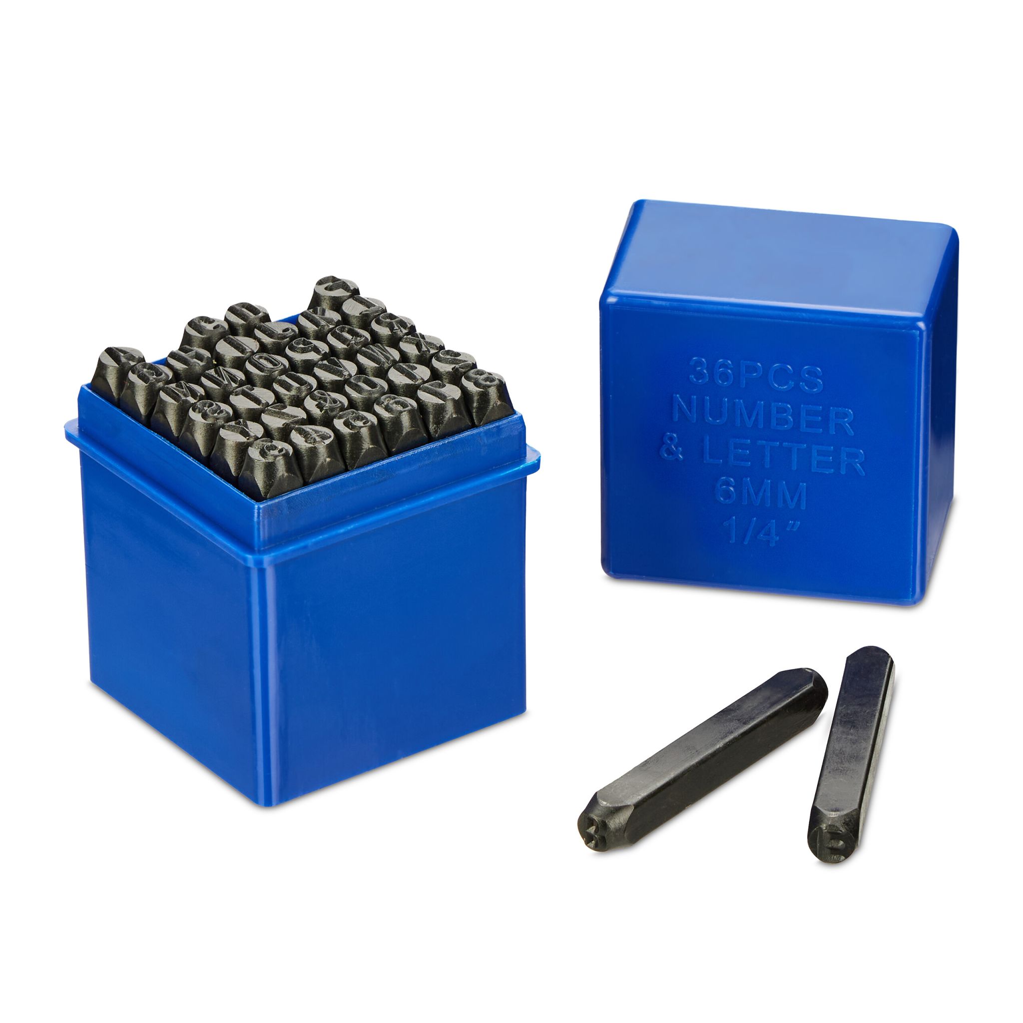 Schlagbuchstaben Set 6mm Dunkelblau-Schwarz