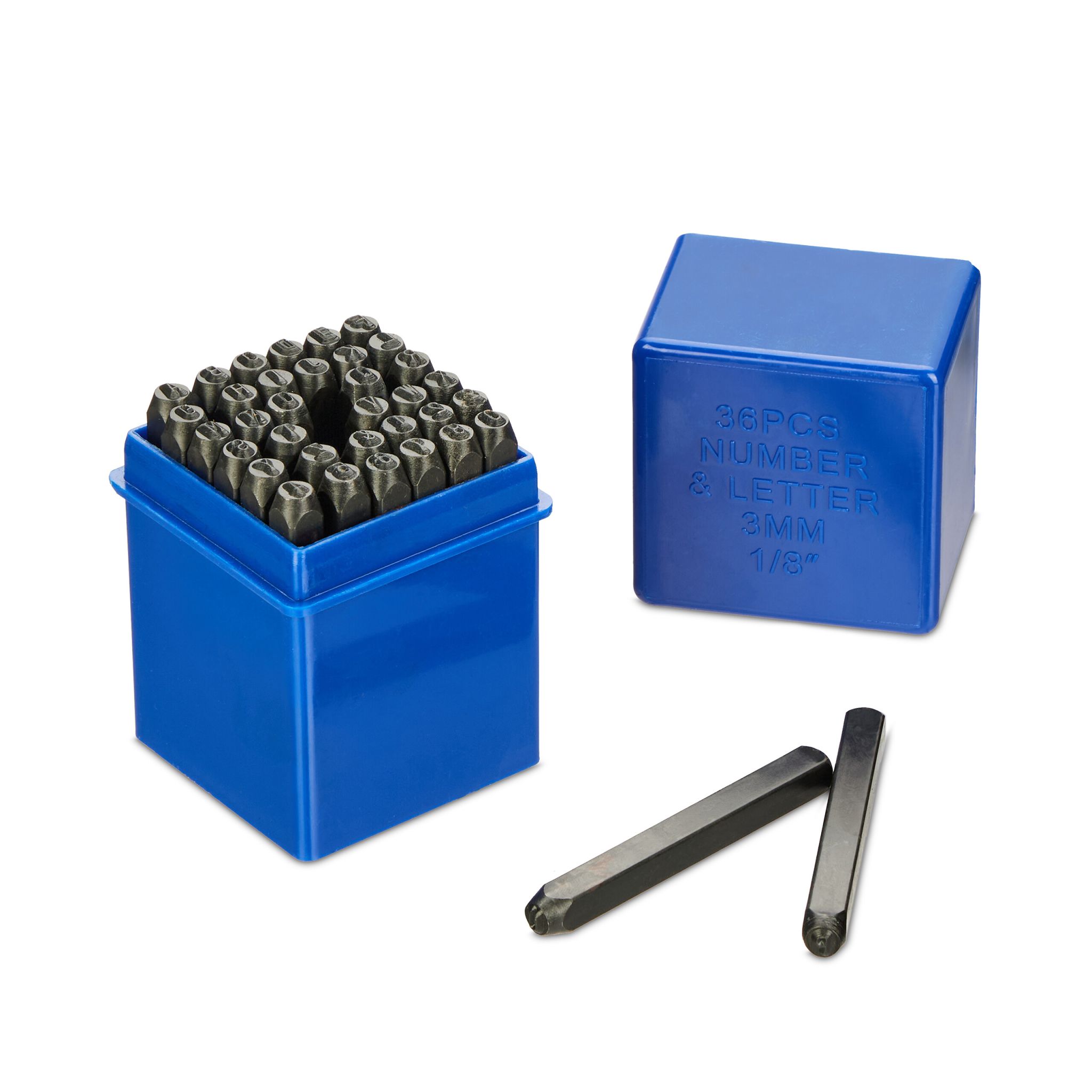 Schlagbuchstaben Set 3mm Dunkelblau-Schwarz
