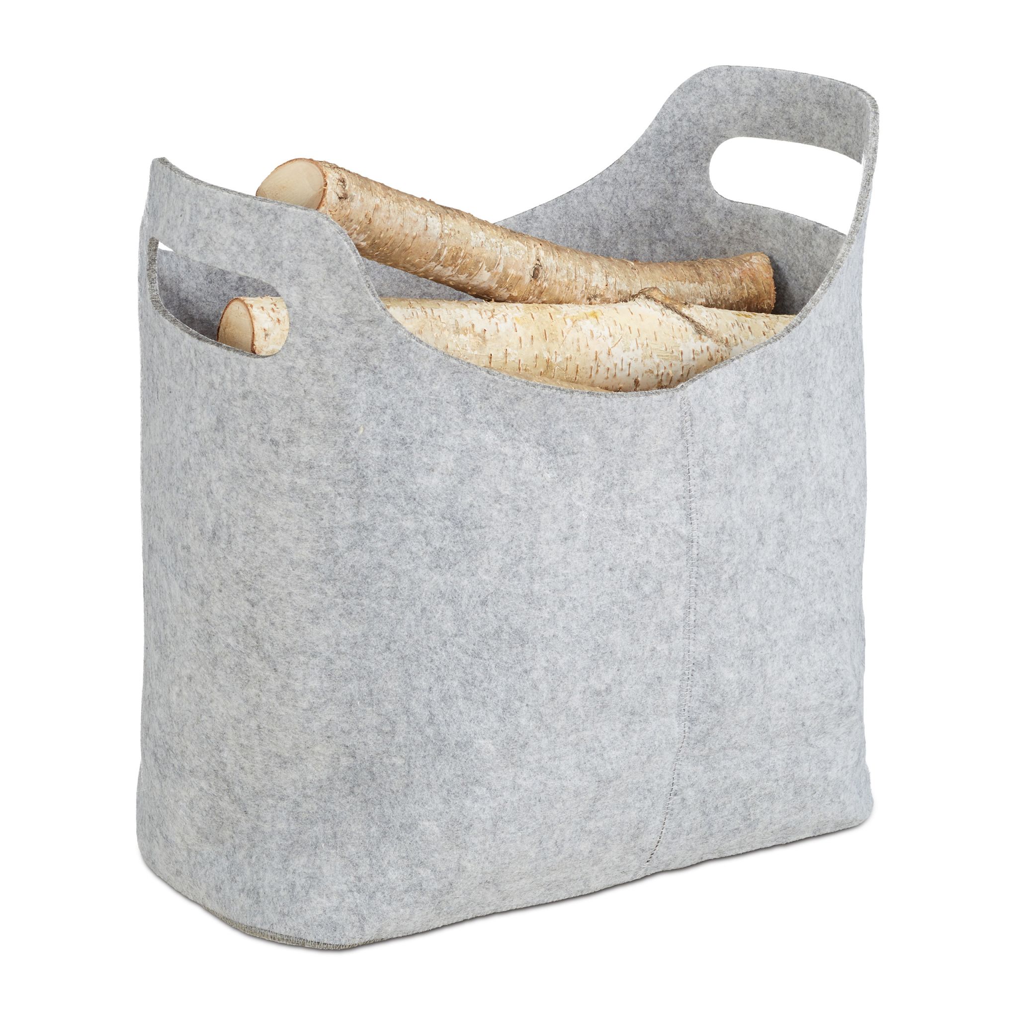 Kaminholztasche Filz Grau