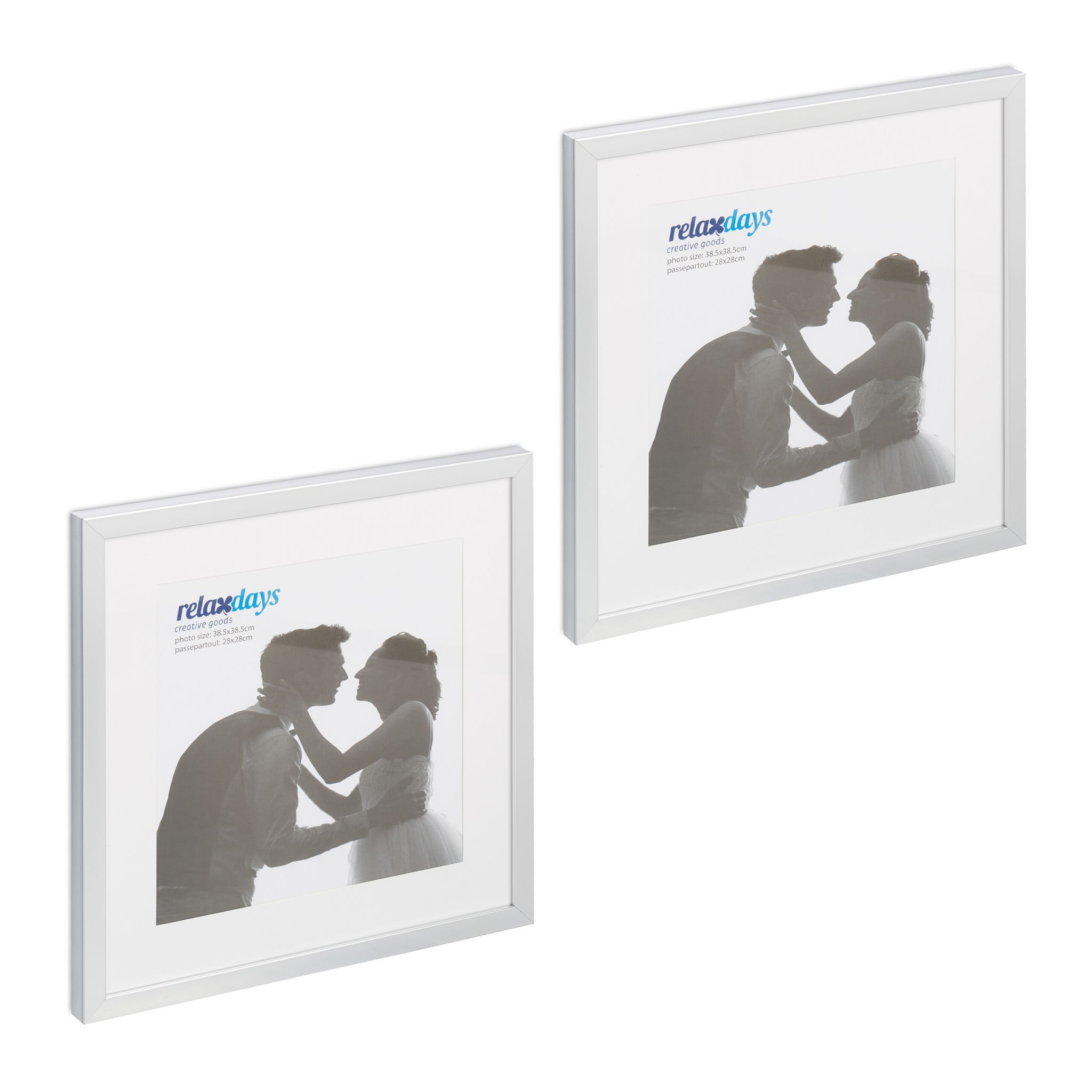Bilderrahmen 38,5 x 38,5 cm 2er-Set Silber