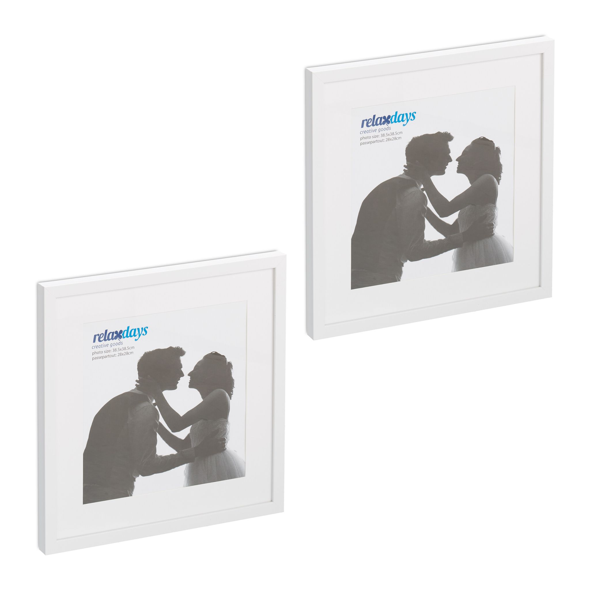 Bilderrahmen 38,5 x 38,5 cm 2er-Set Weiss
