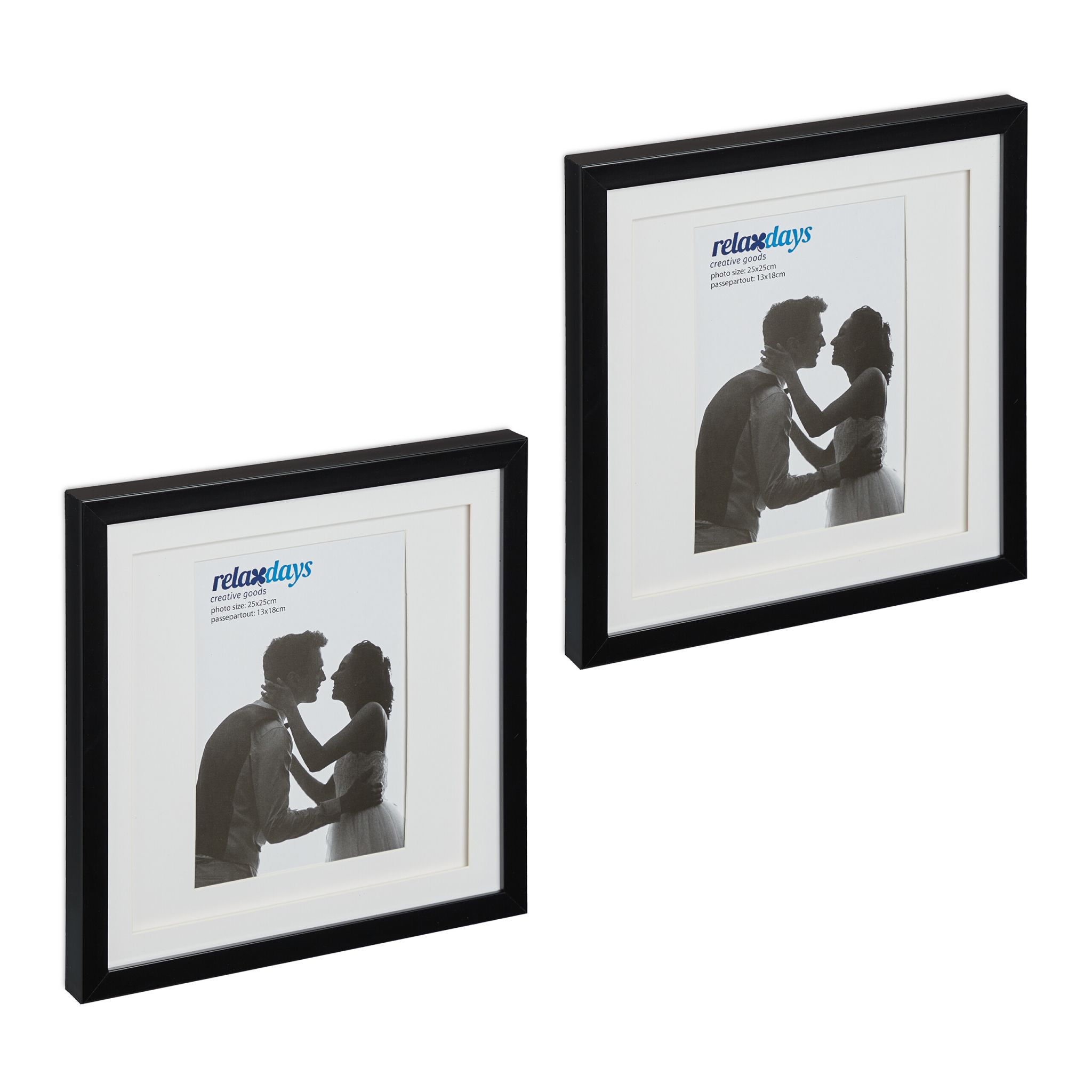 Bilderrahmen 25x25 cm 2er-Set Schwarz