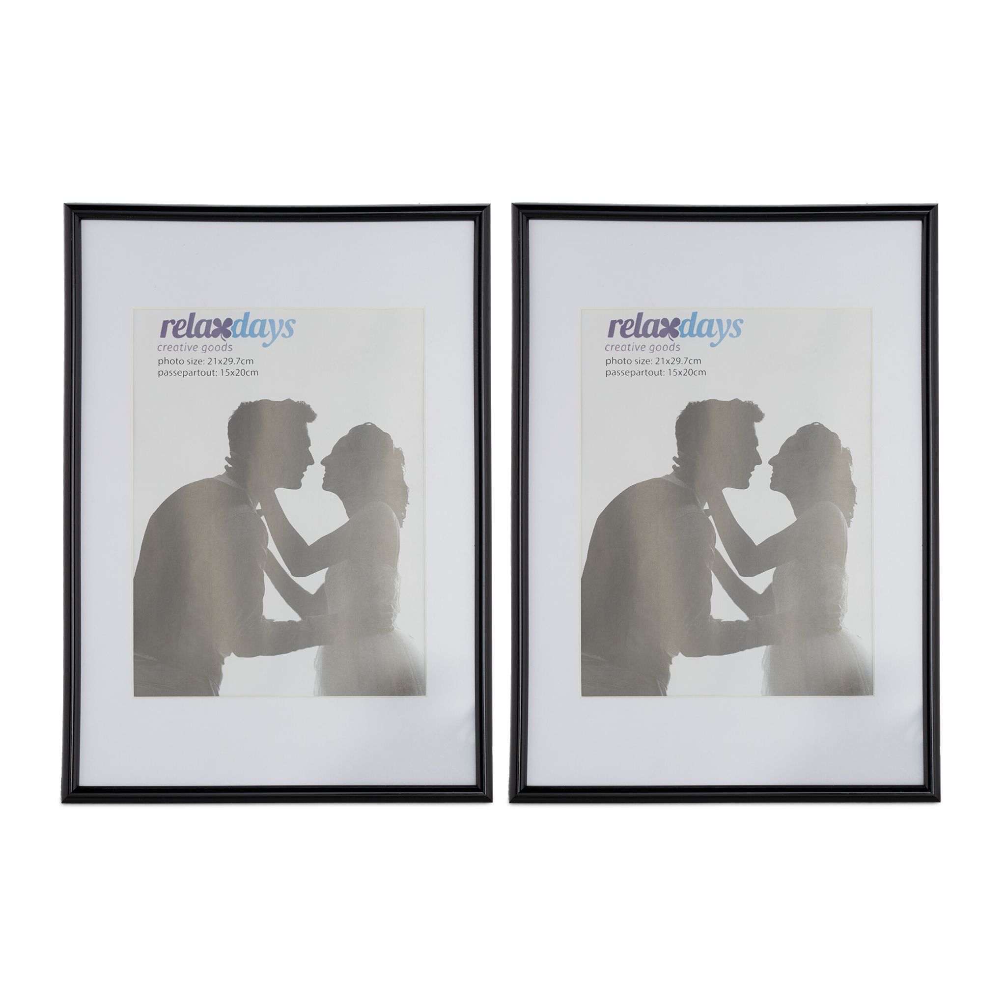 Bilderrahmen 2er-Set A4 Schwarz