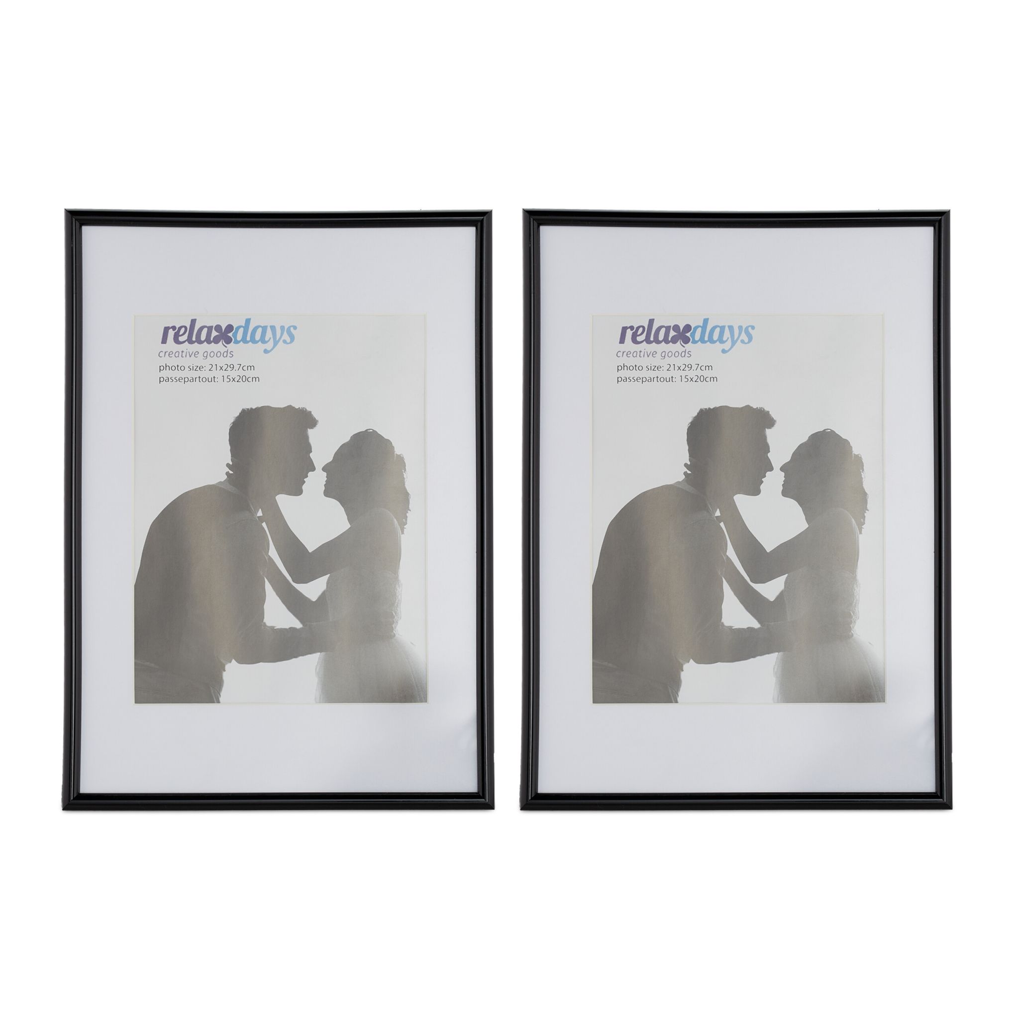 Bilderrahmen 2er-Set 20x30 cm Weiss-Schwarz