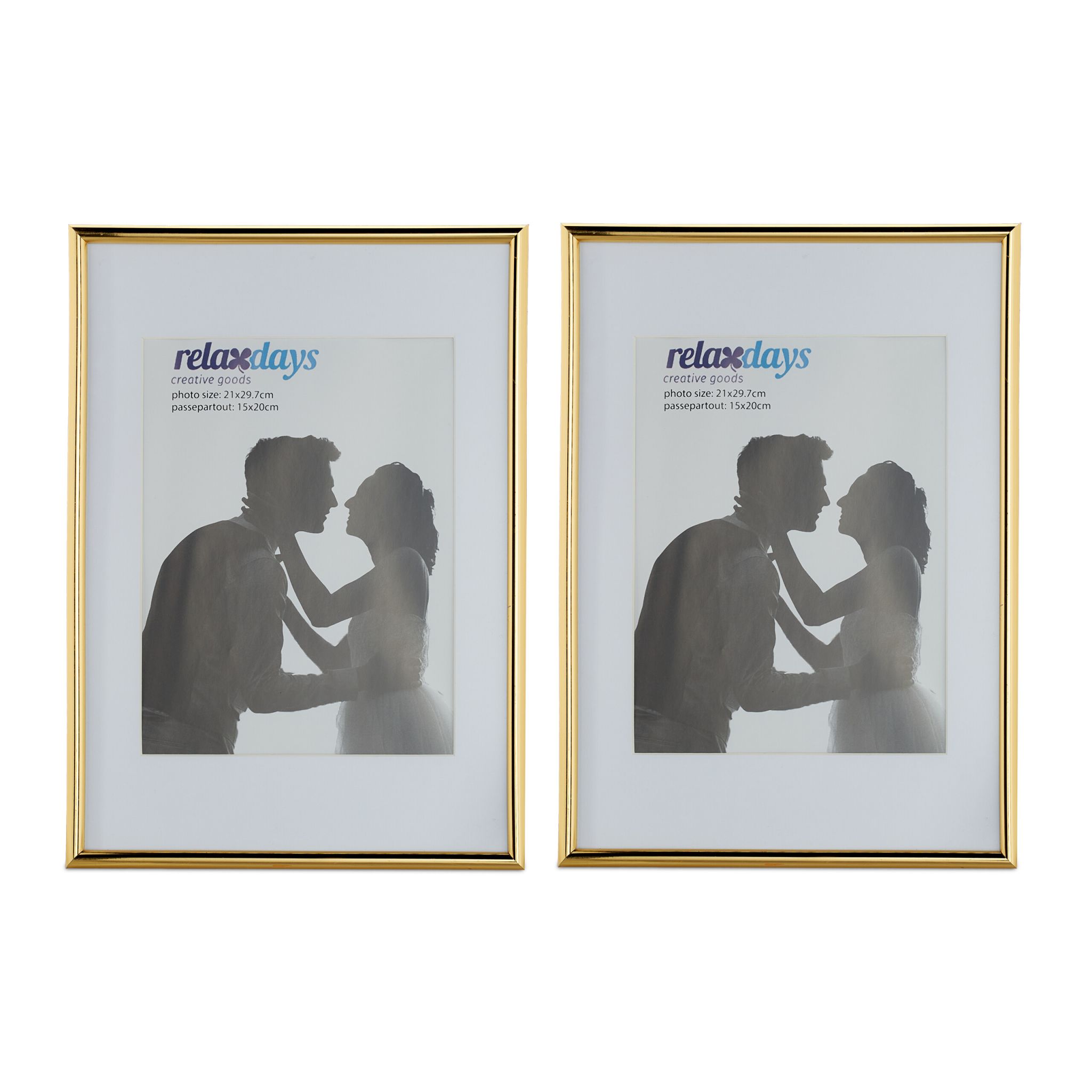 Bilderrahmen 2er-Set 20x30 cm Weiss-Gold