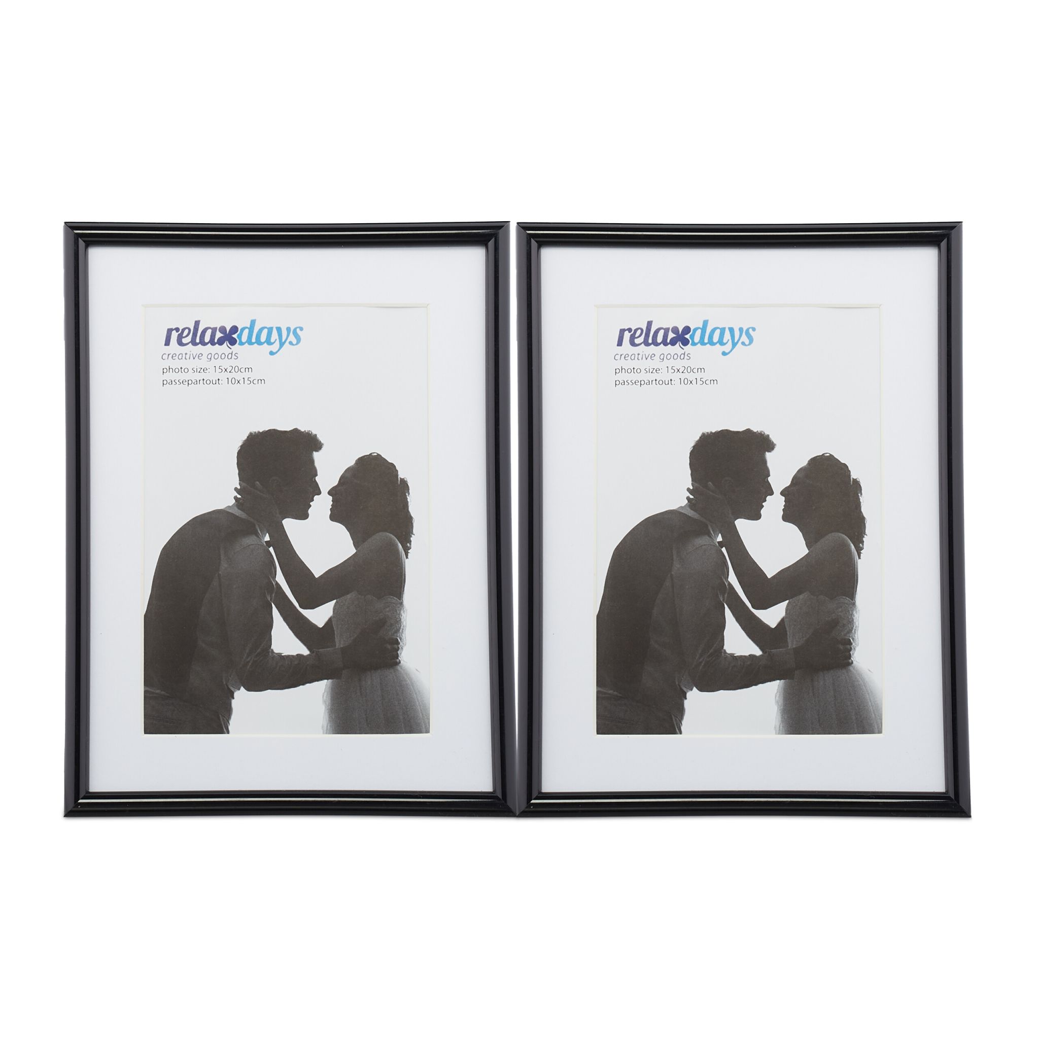 Bilderrahmen 2er-Set 15 x 20 cm Weiss-Schwarz