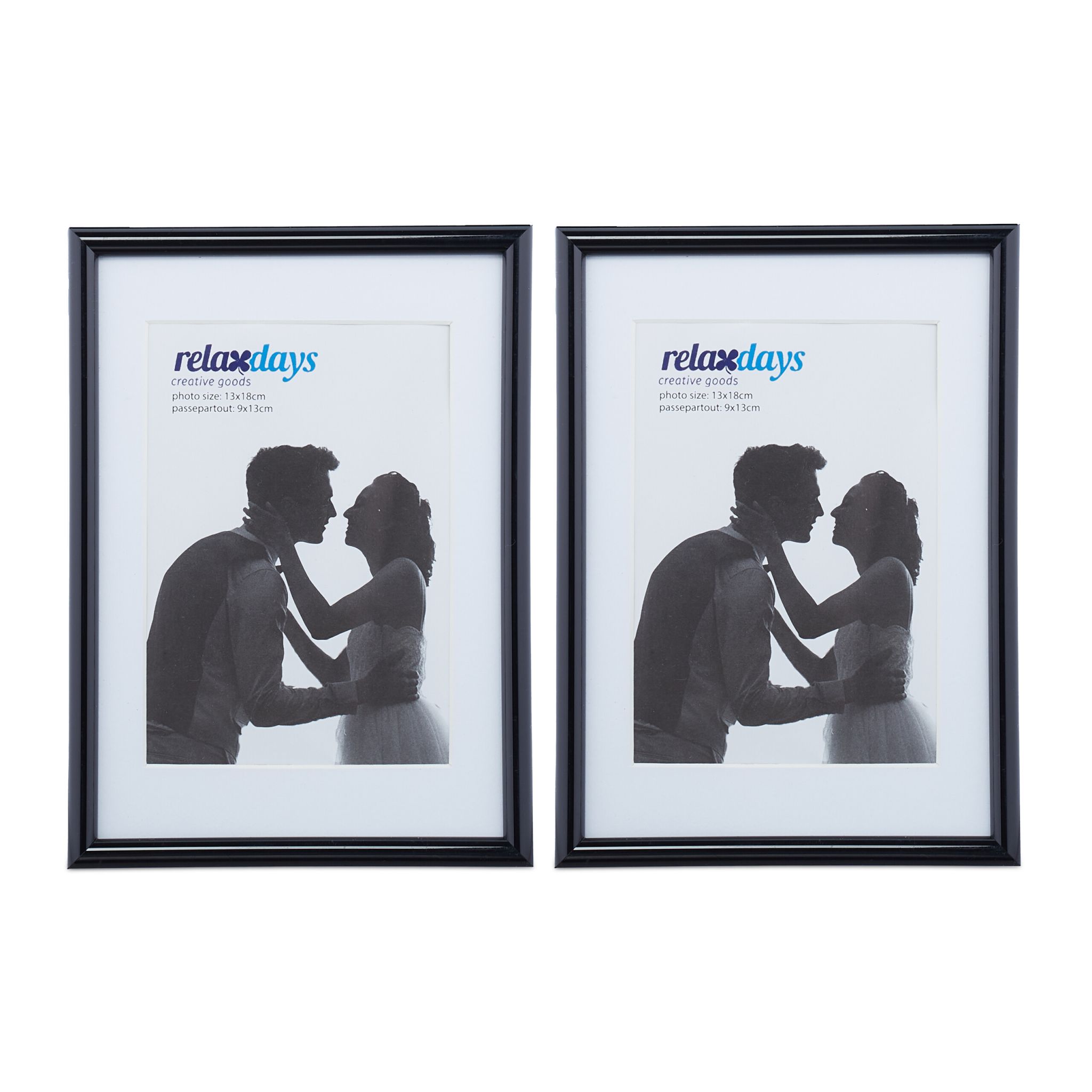 Bilderrahmen 2er-Set 13 x 18 cm Weiss-Schwarz