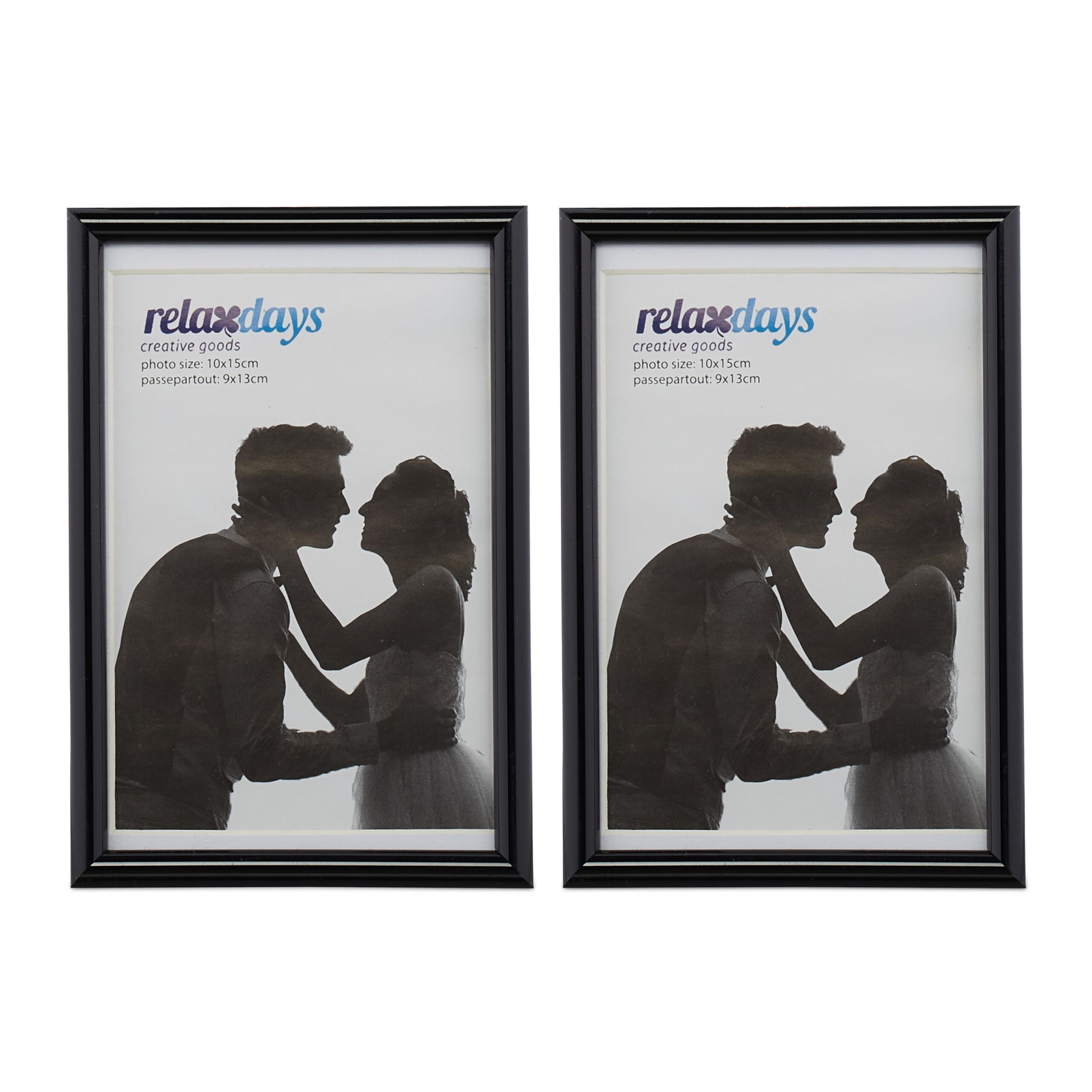 Bilderrahmen 2er-Set 10 x 15 cm Schwarz