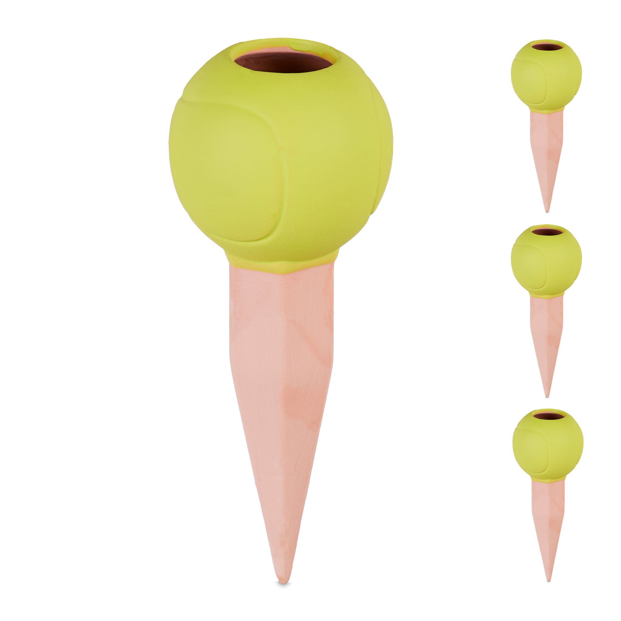 Tonkegel Tennisball 4er-Set Gelb-Hellbraun