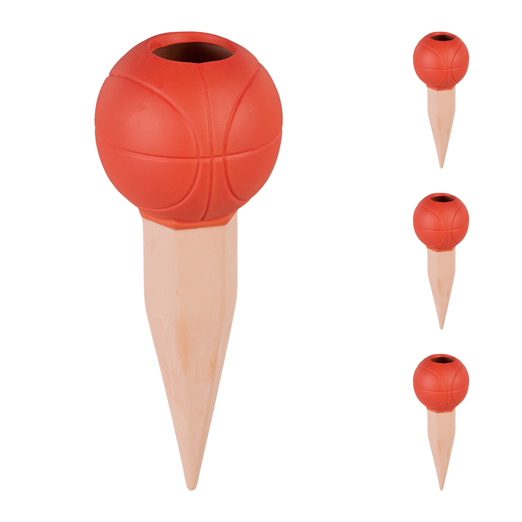 Tonkegel Basketball 4er-Set Hellbraun-Orange