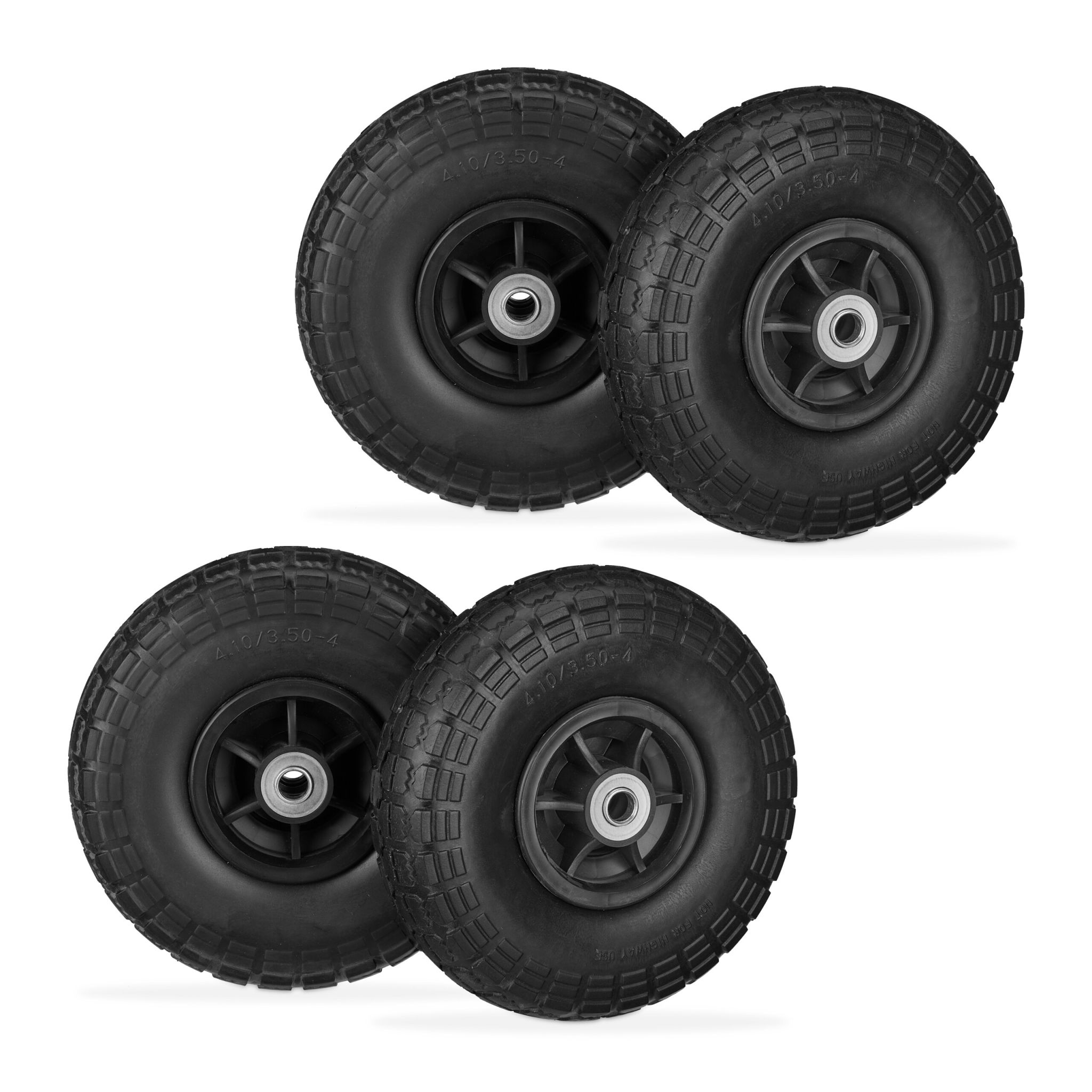 Sackkarrenrad PU 4er-Set 4.10/3.50-4 Schwarz