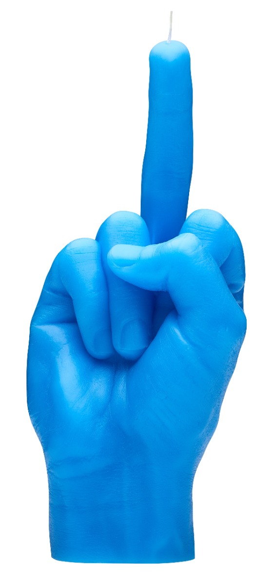 Kerze F*ck you Blau