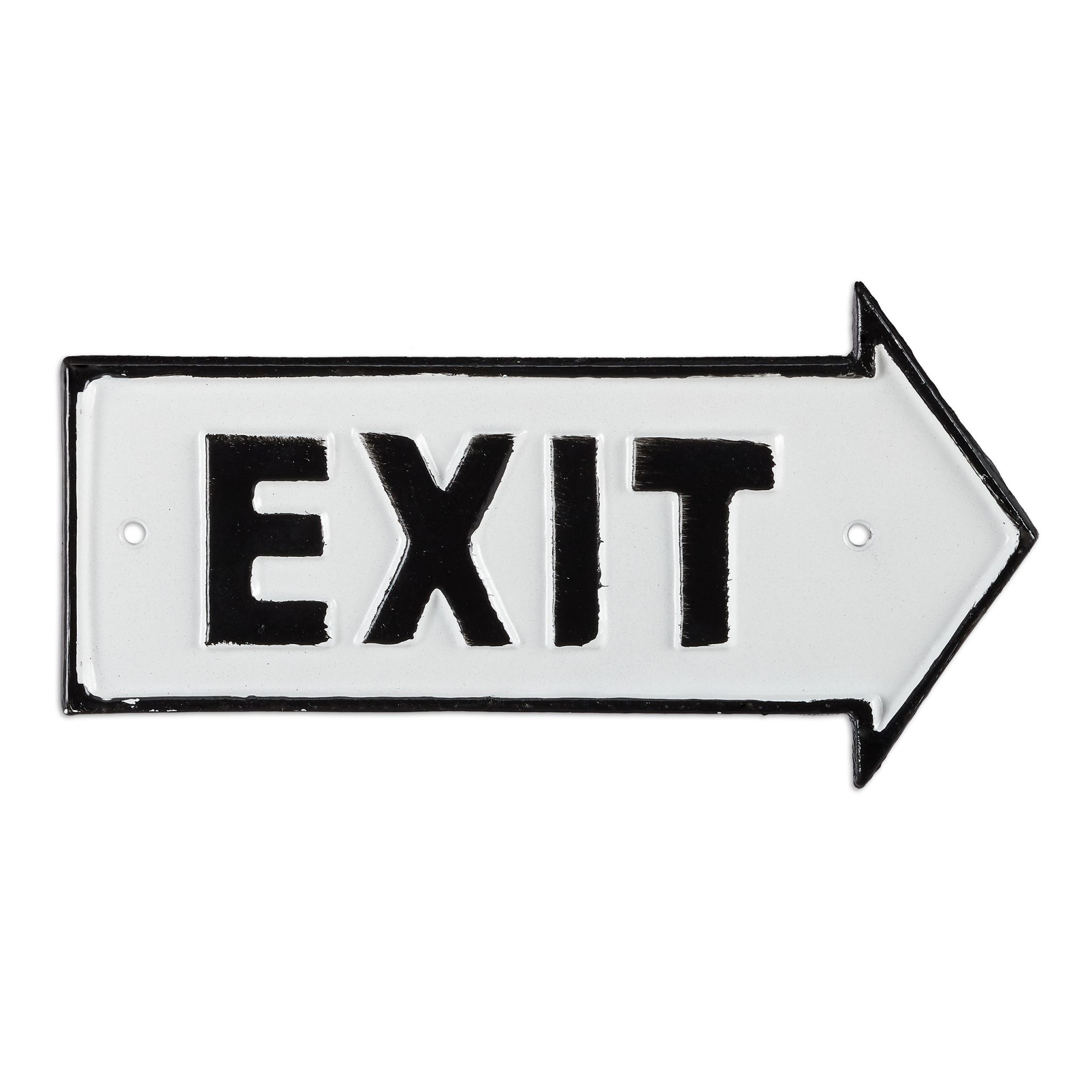 Exit Schild Weiss-Schwarz