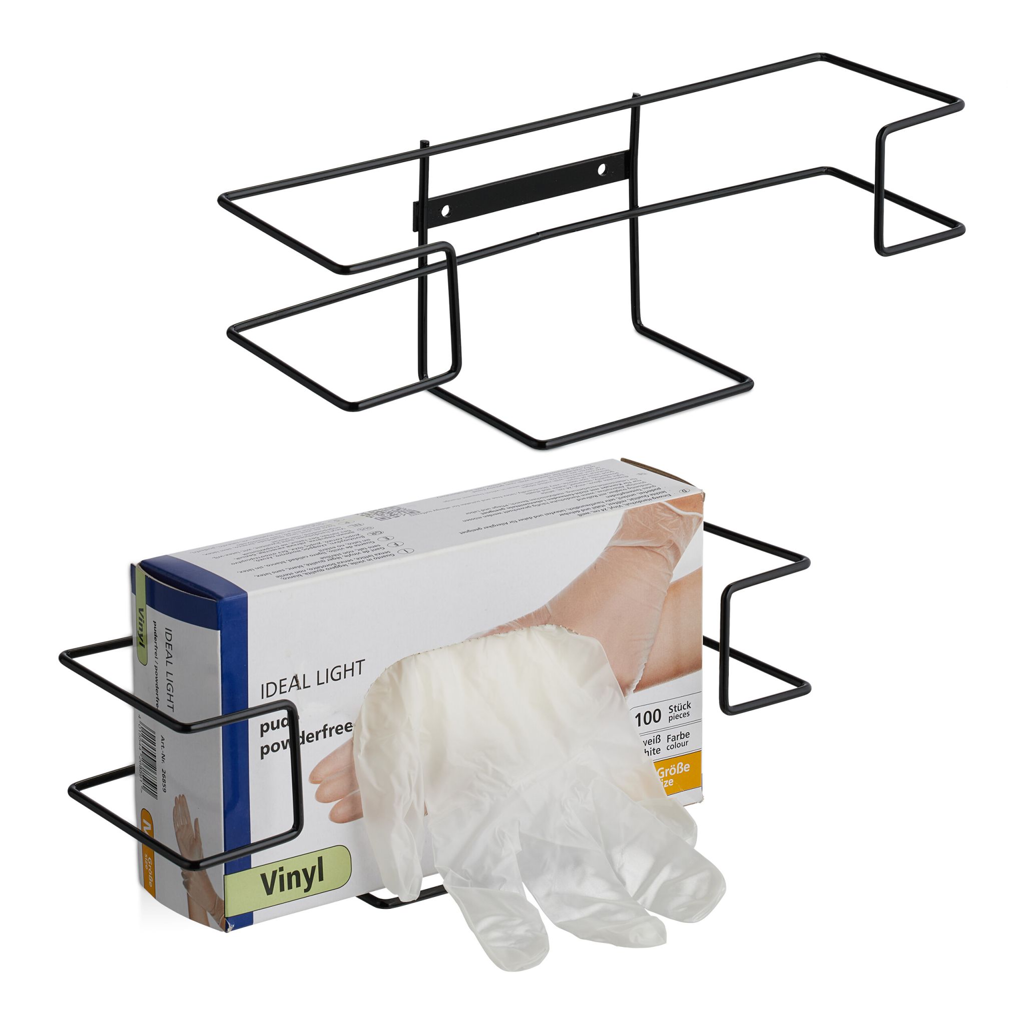 Handschuhspender 2er-Set Schwarz
