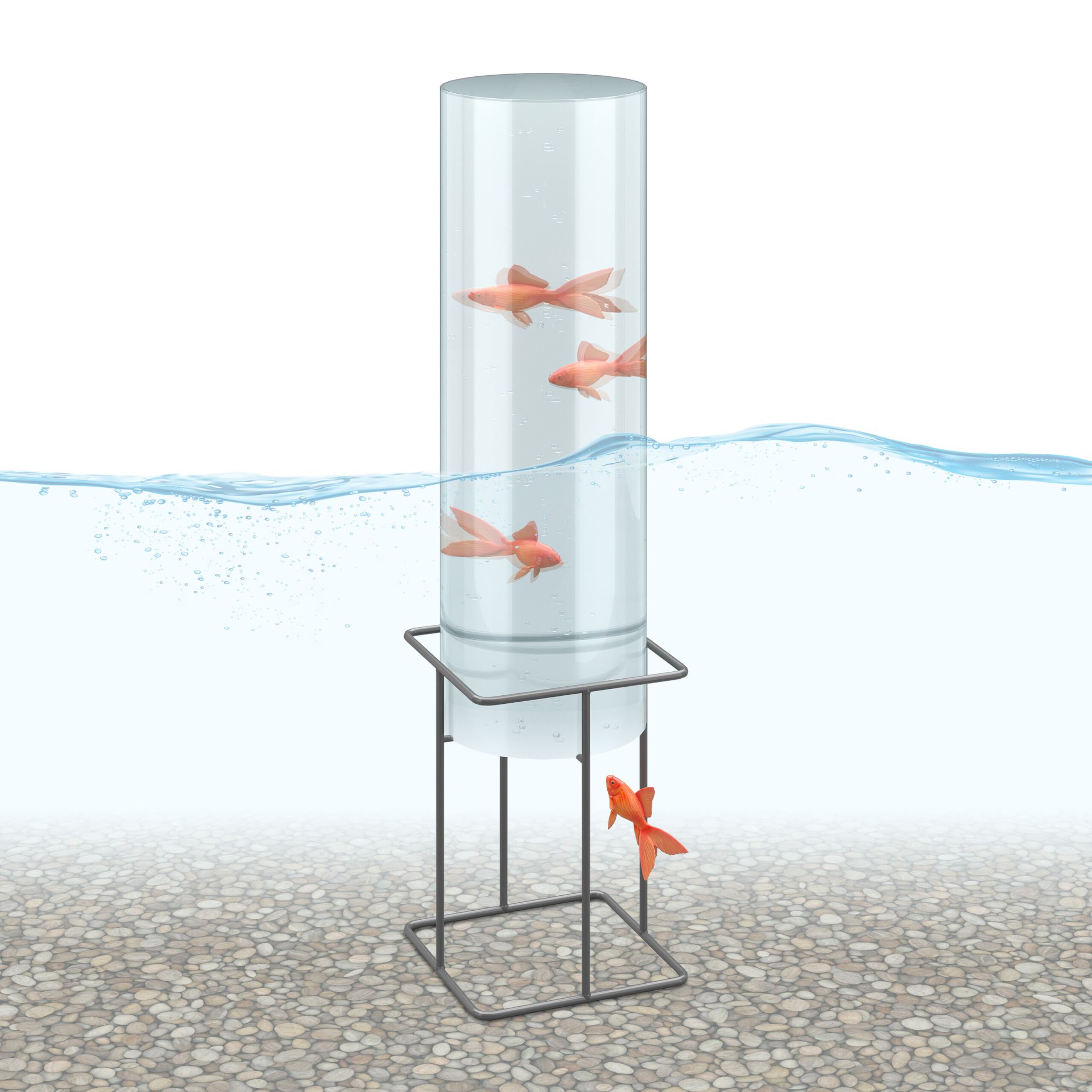 Fischsäule für Gartenteich Transparent-Grau