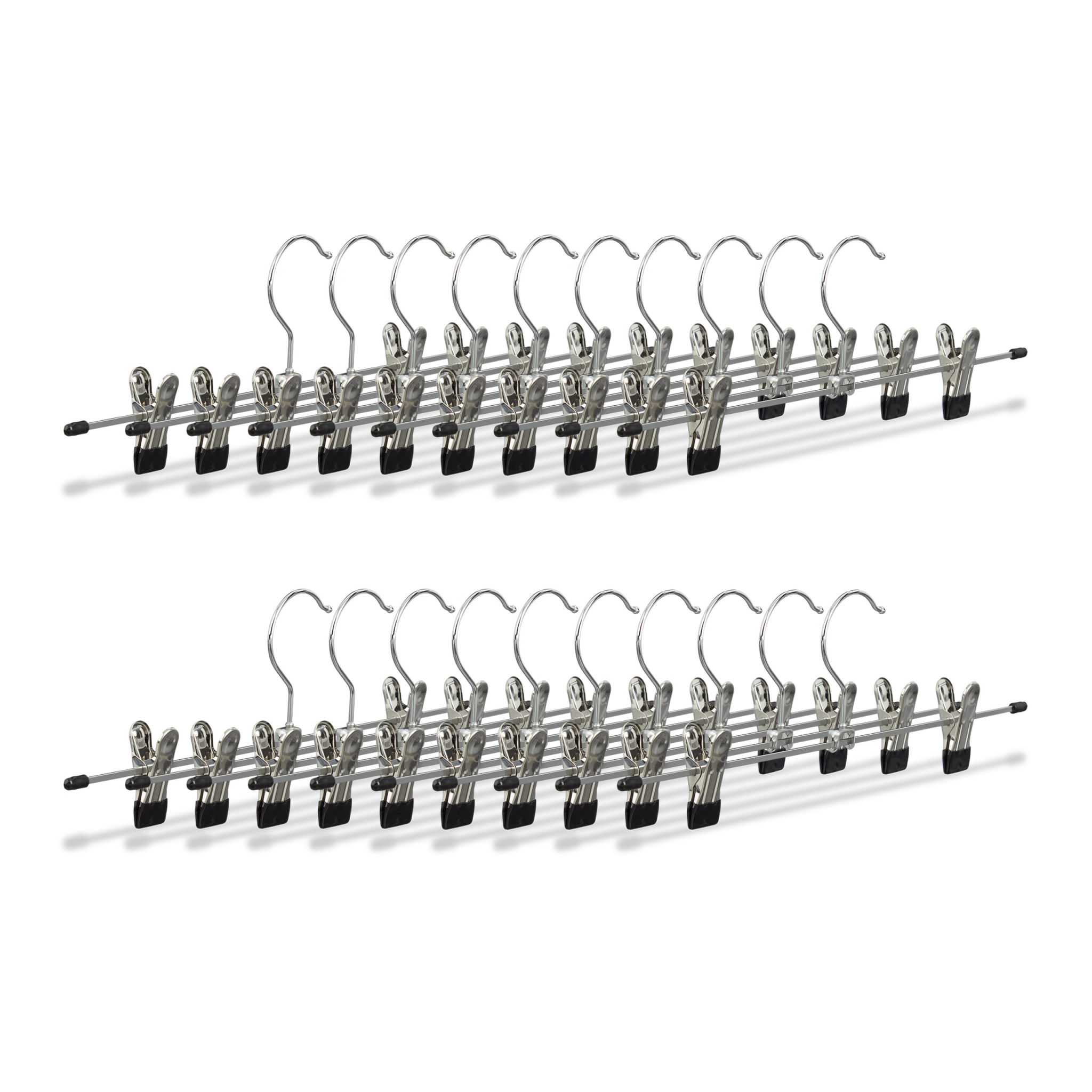 Hosenbügel Metall 20er-Set Schwarz-Silber
