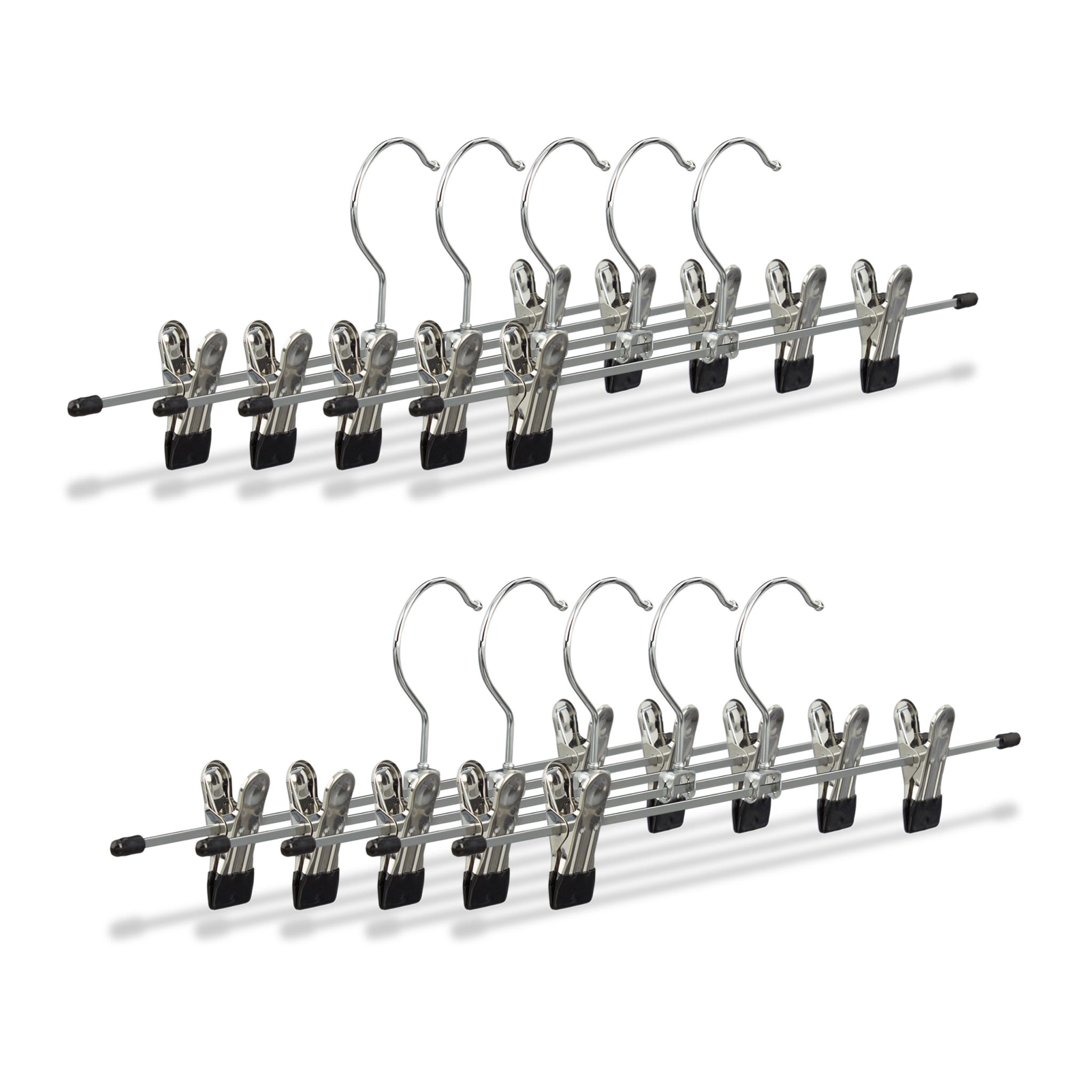 Hosenbügel Metall 10er-Set Schwarz-Silber