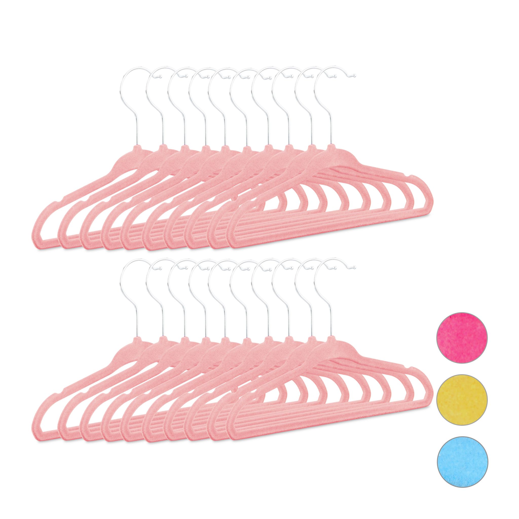 Kleiderbügel Kinder 20er-Set Rosa-Silber