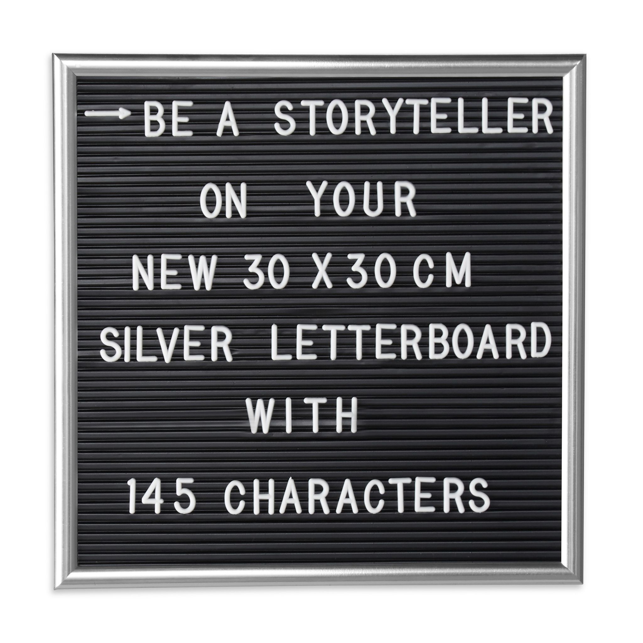 Letterboard 30 x 30cm Schwarz-Silber
