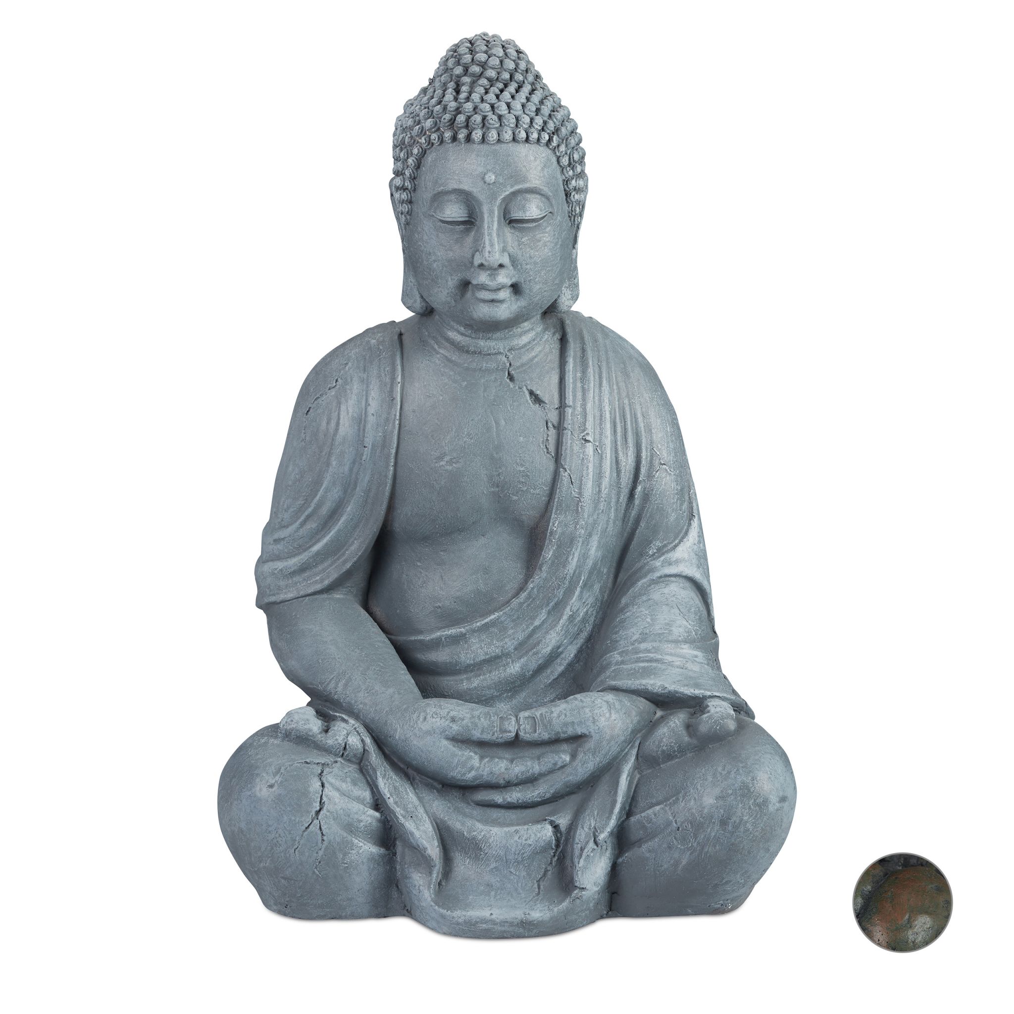 Buddha Figur 70cm Grau