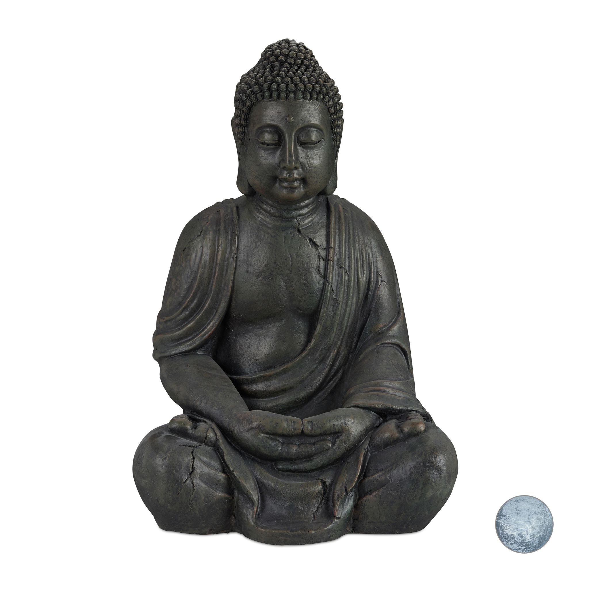 Buddha Figur 70cm Anthrazit