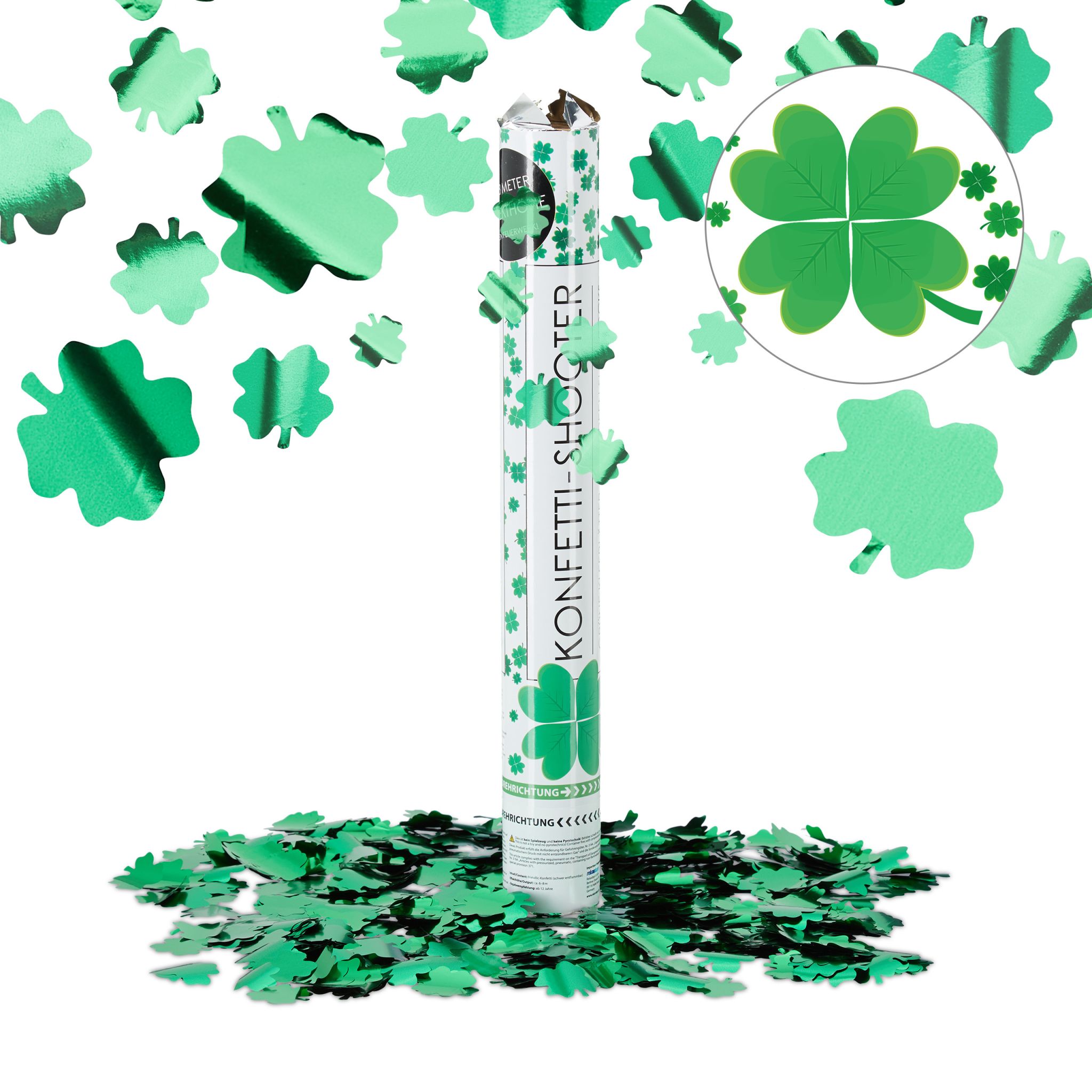 Party Popper Kleeblatt Glücksregen grün Grün