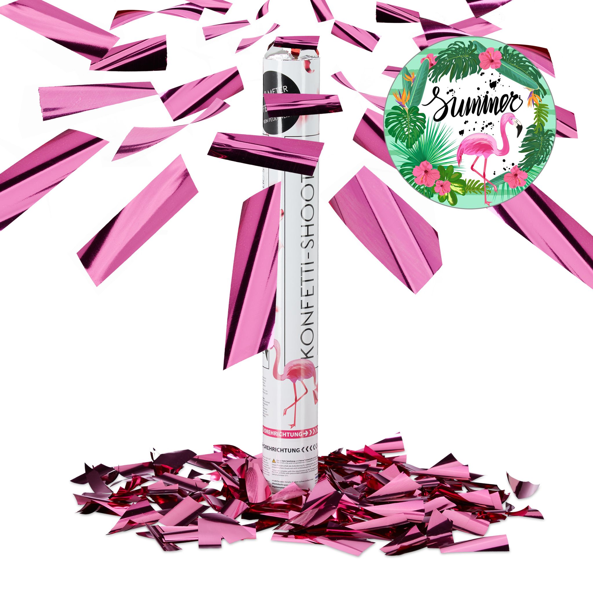 Party Popper Pink 40cm Kanone Pink