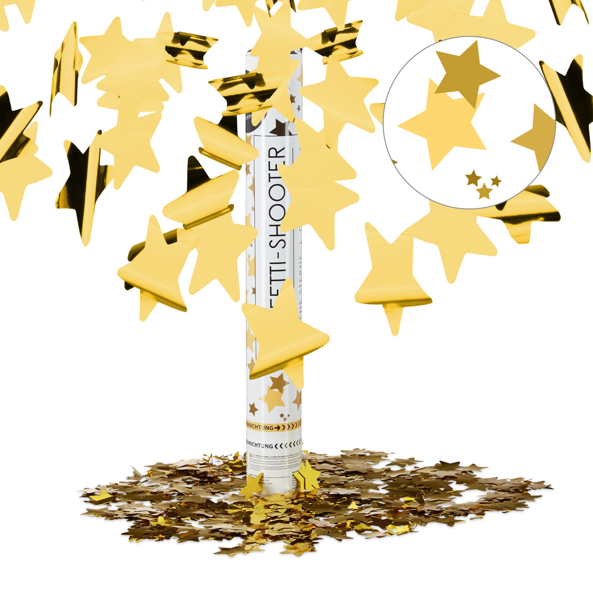 Party Popper Gold 40cm Sterne Gold