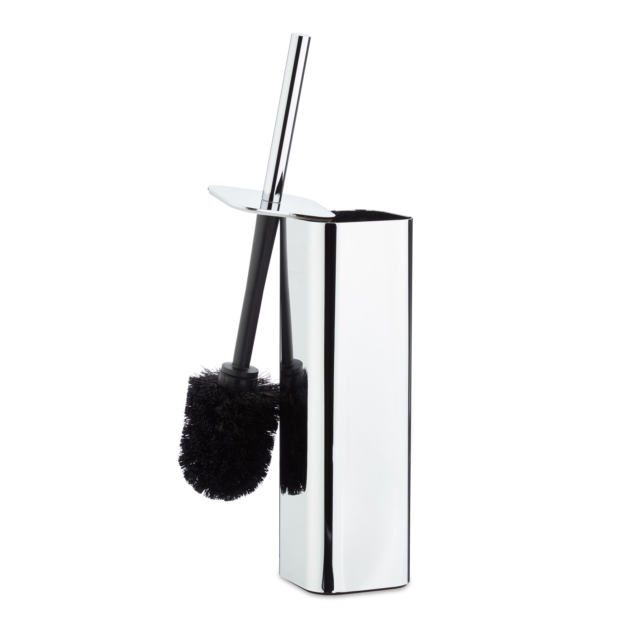 WC Bürstenhalter Wand Schwarz-Silber