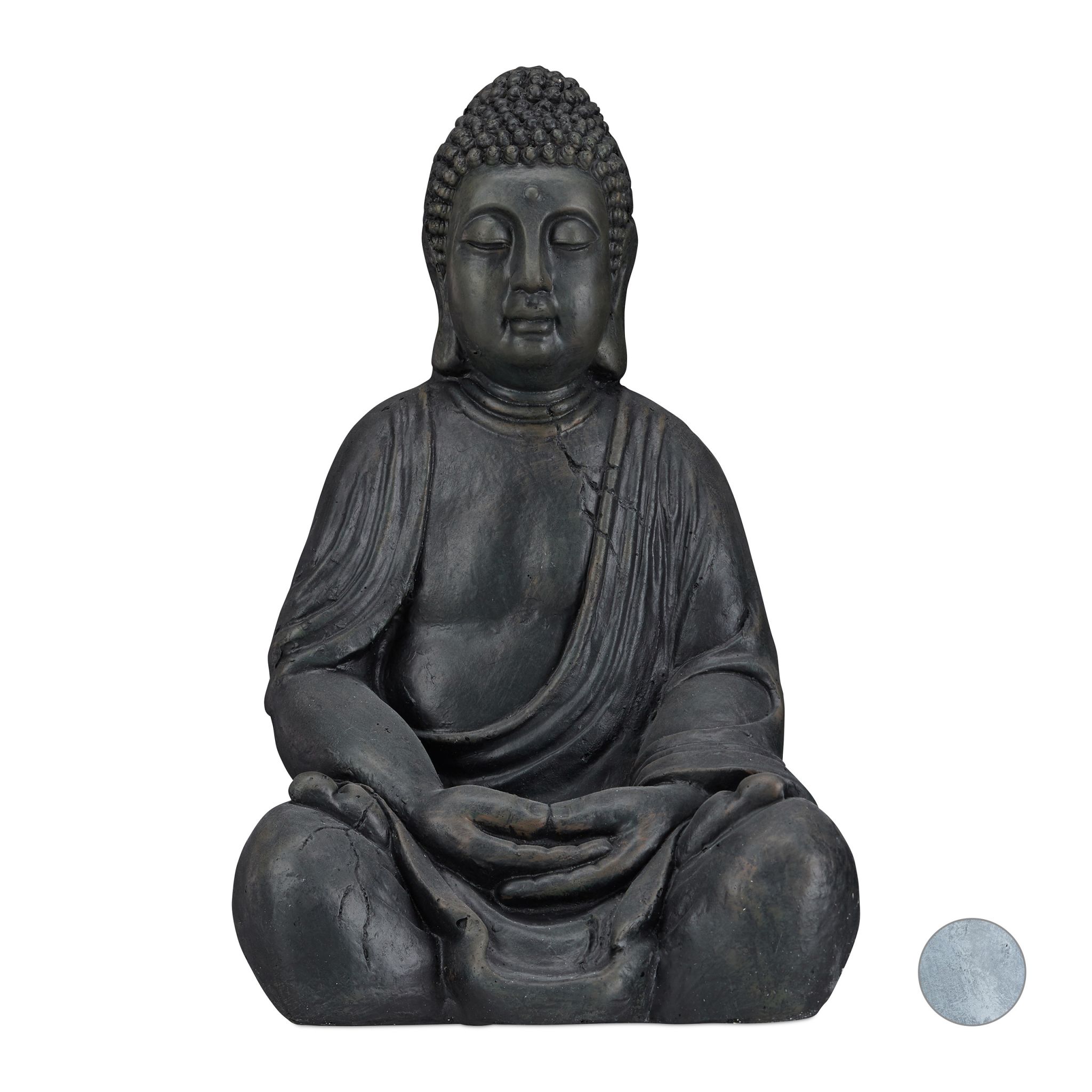 Buddha Figur 50cm Anthrazit