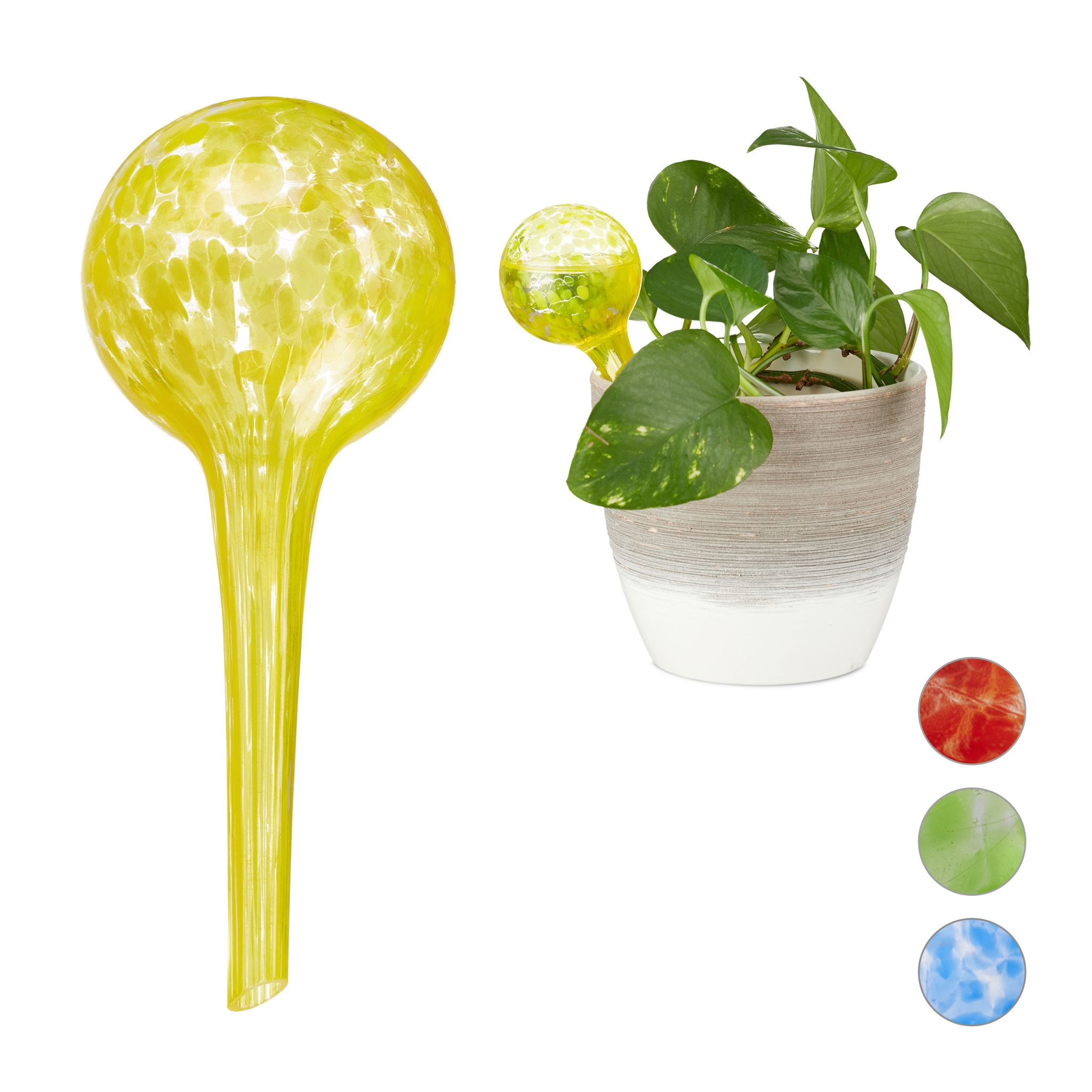 Bewässerungskugel 2er-Set Glas Gelb-Transparent