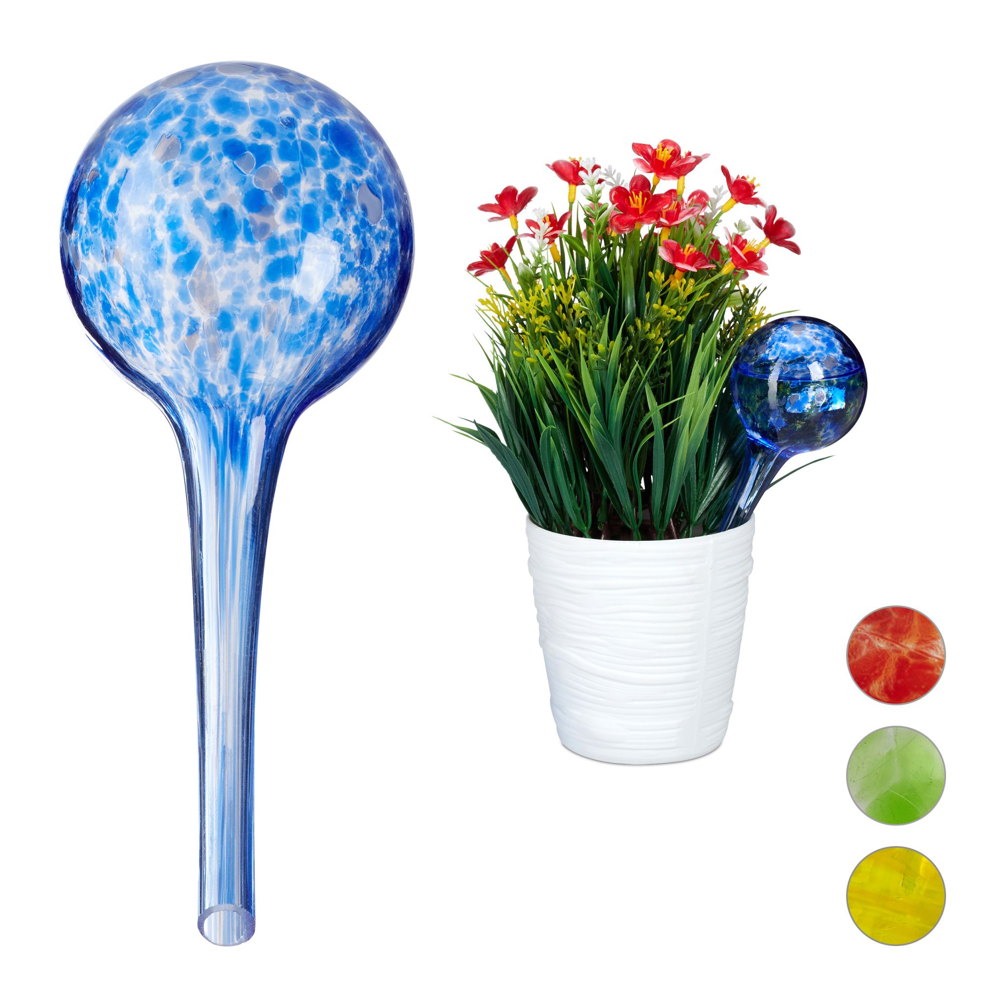 Bewässerungskugel 2er-Set Glas Blau-Transparent