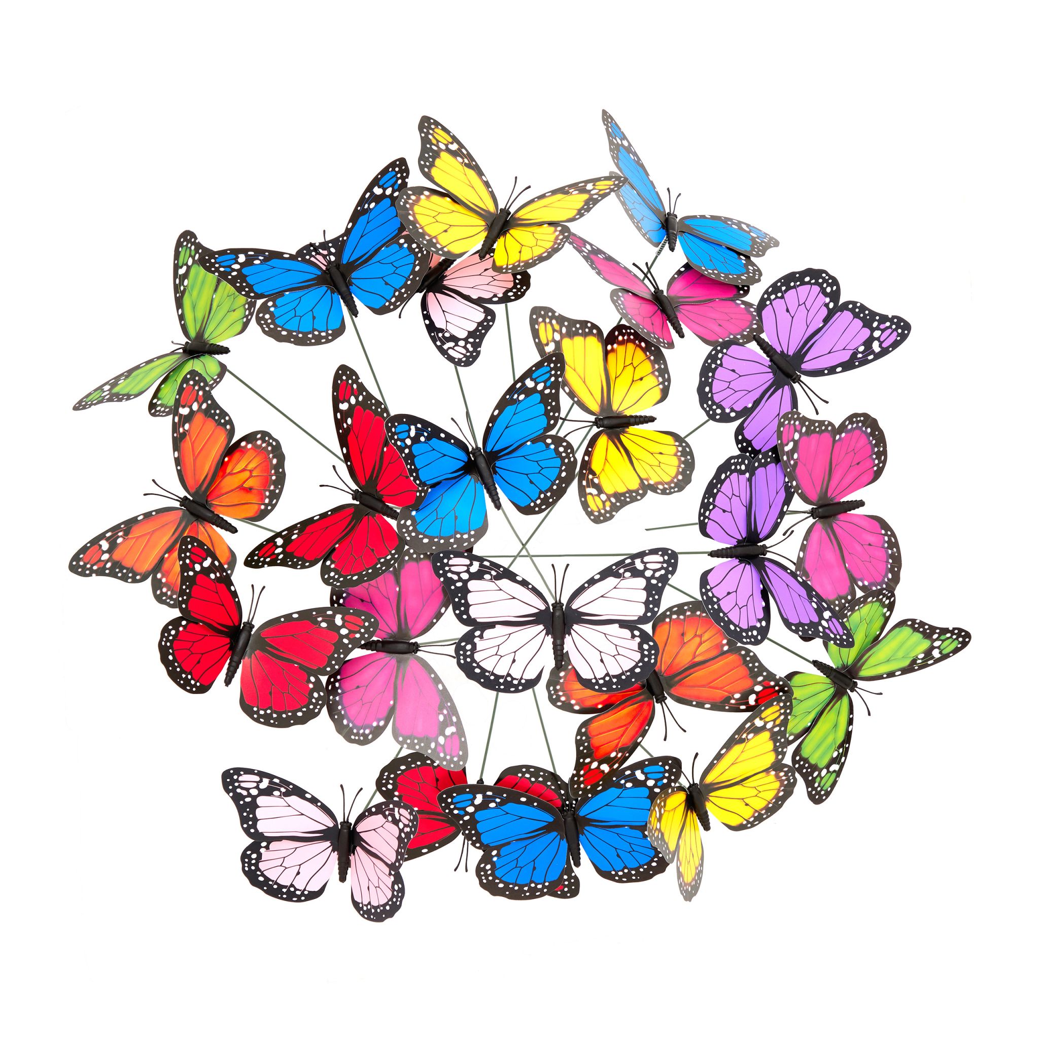 Gartendeko Schmetterling Grün-Pink-Rot