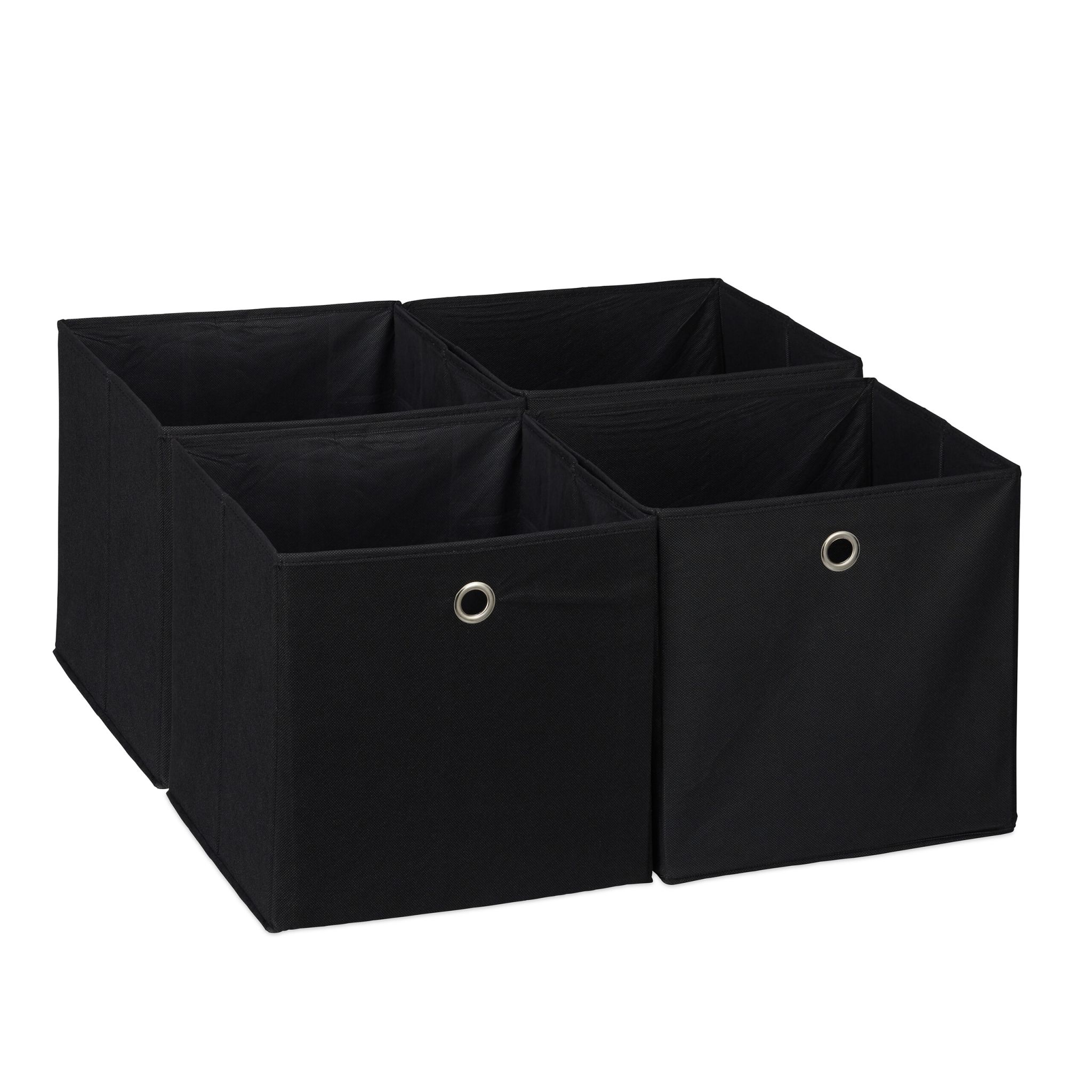 Aufbewahrungsbox 4er-Set Schwarz-Silber