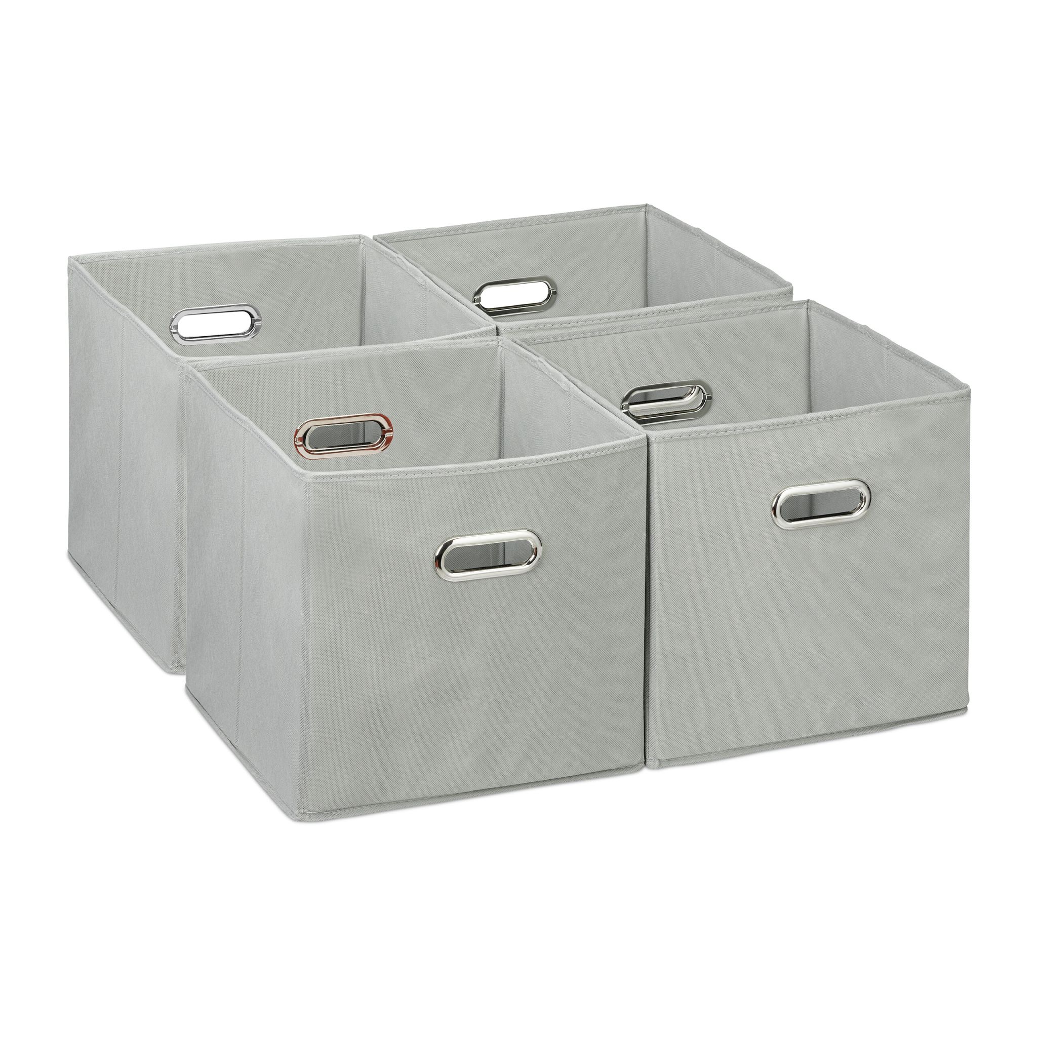 Aufbewahrungsbox 4er-Set Silber-Grau