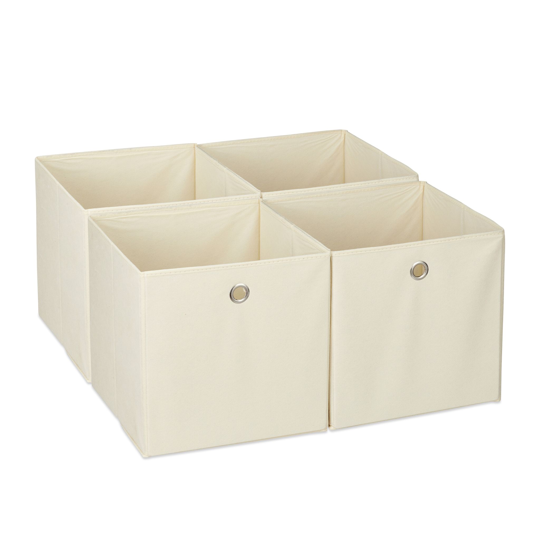 Aufbewahrungsbox 4er-Set Beige-Silber